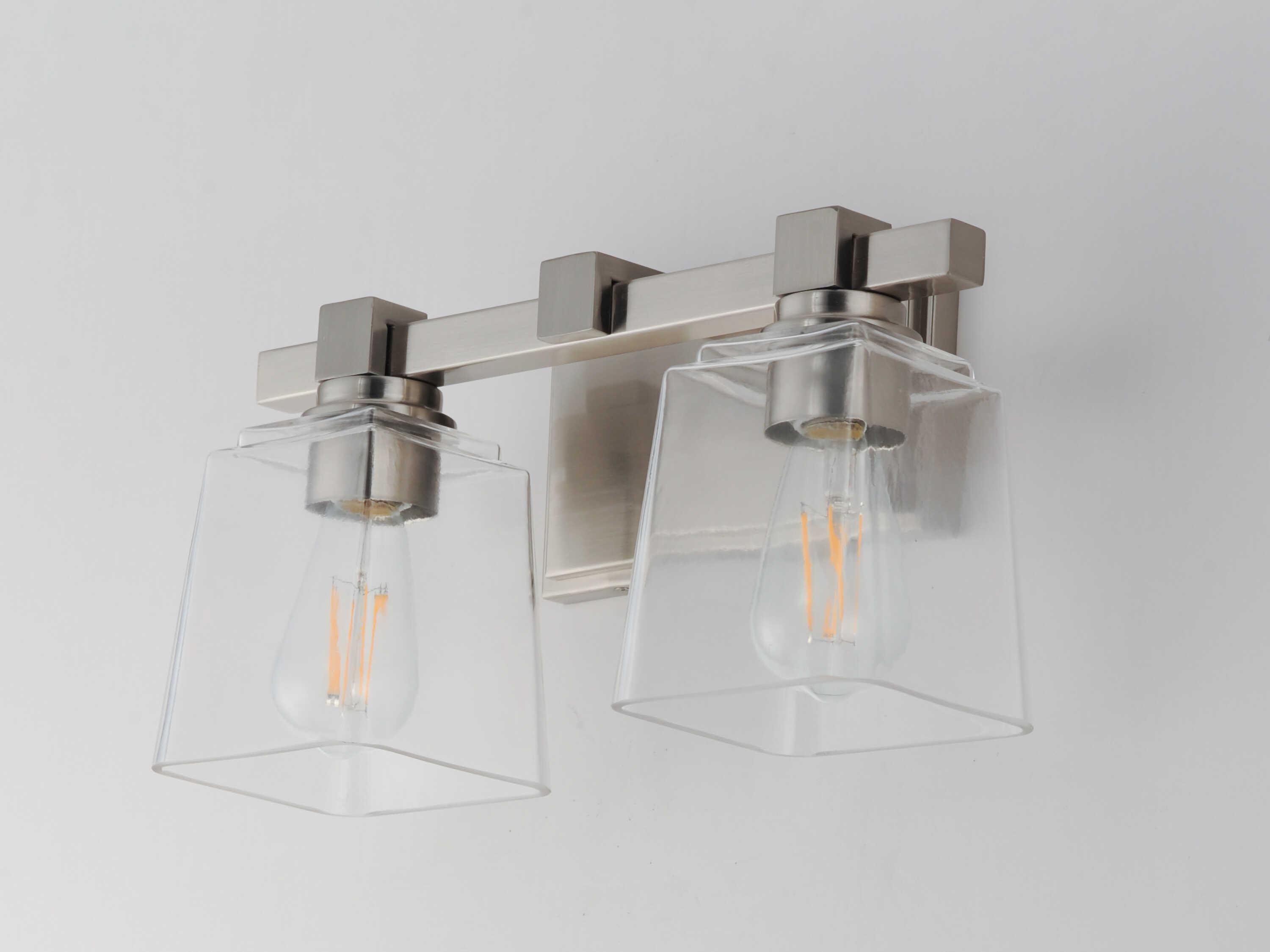 Maxim Lighting Cubos 2-Light Satin Nickel Vanity Light