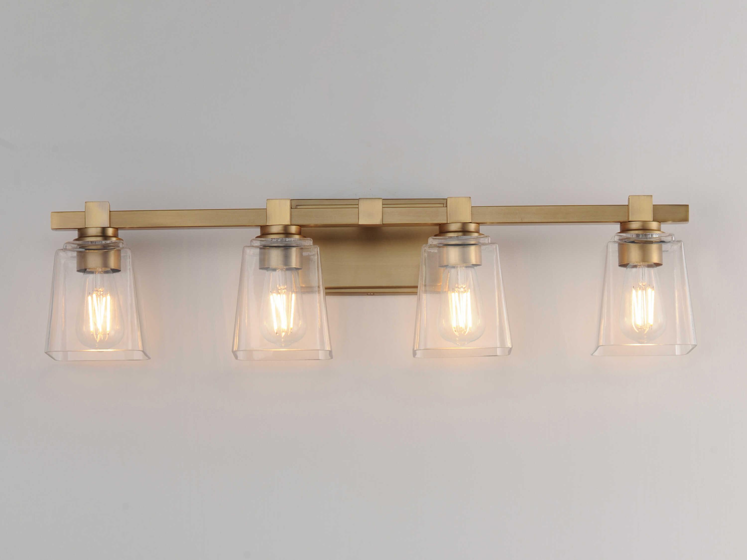 Maxim Lighting Cubos 4-Light Natural Aged Brass Vanity Light