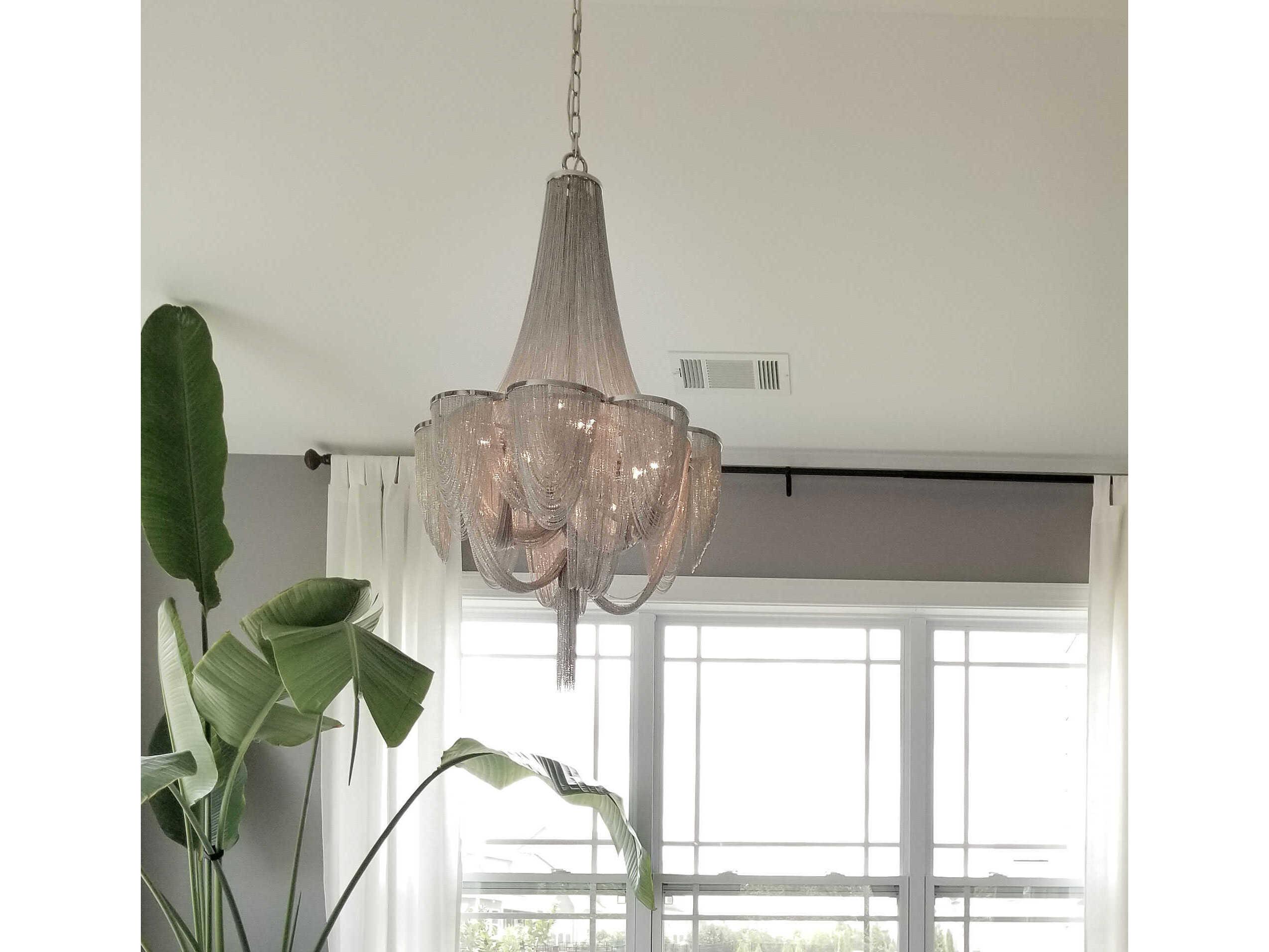 Maxim Lighting Chantilly 6-Light Polished Nickel Empire Chandelier