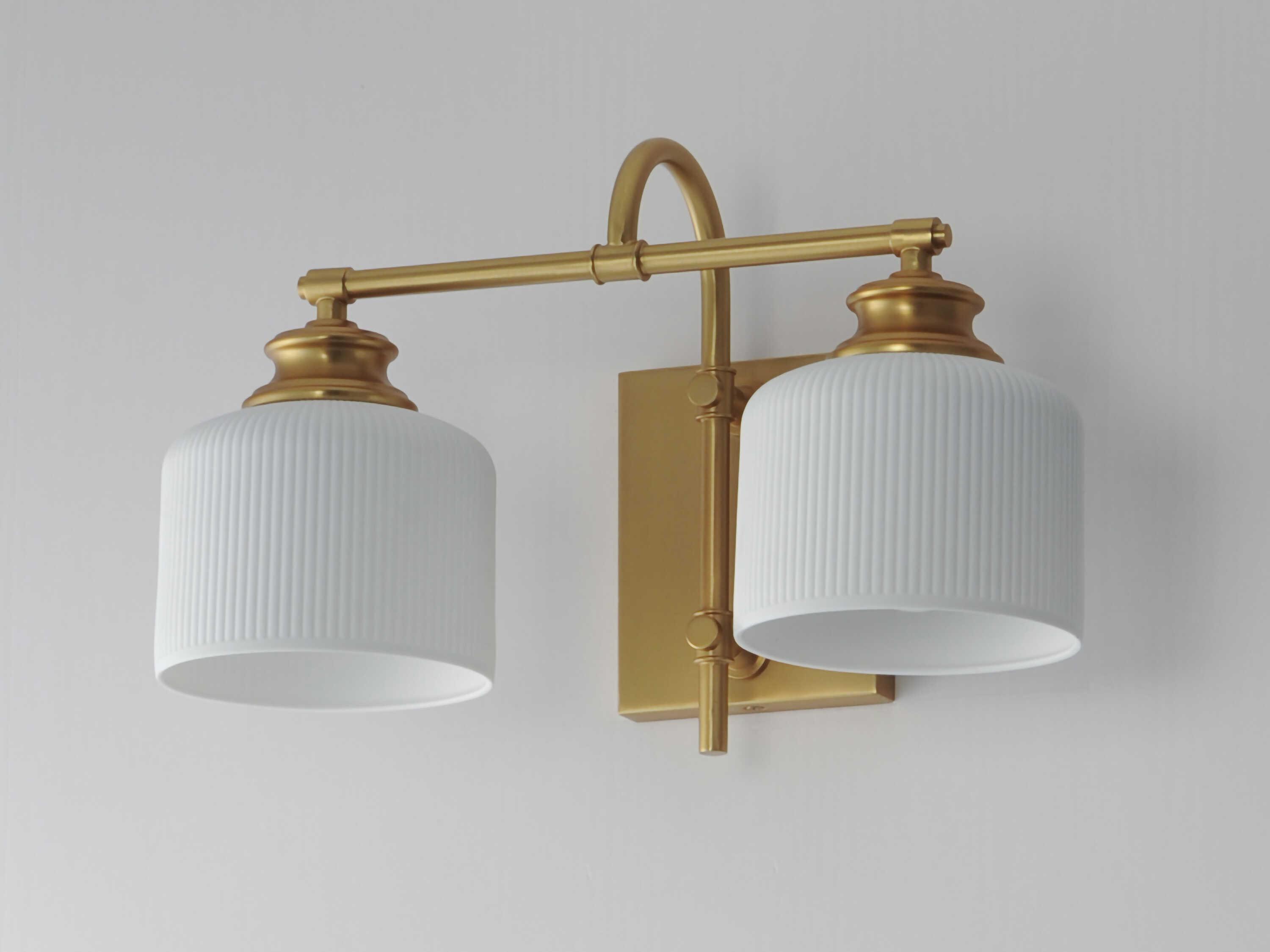 Maxim Lighting Bisque 2-Light Natural Aged Brass Vanity Light