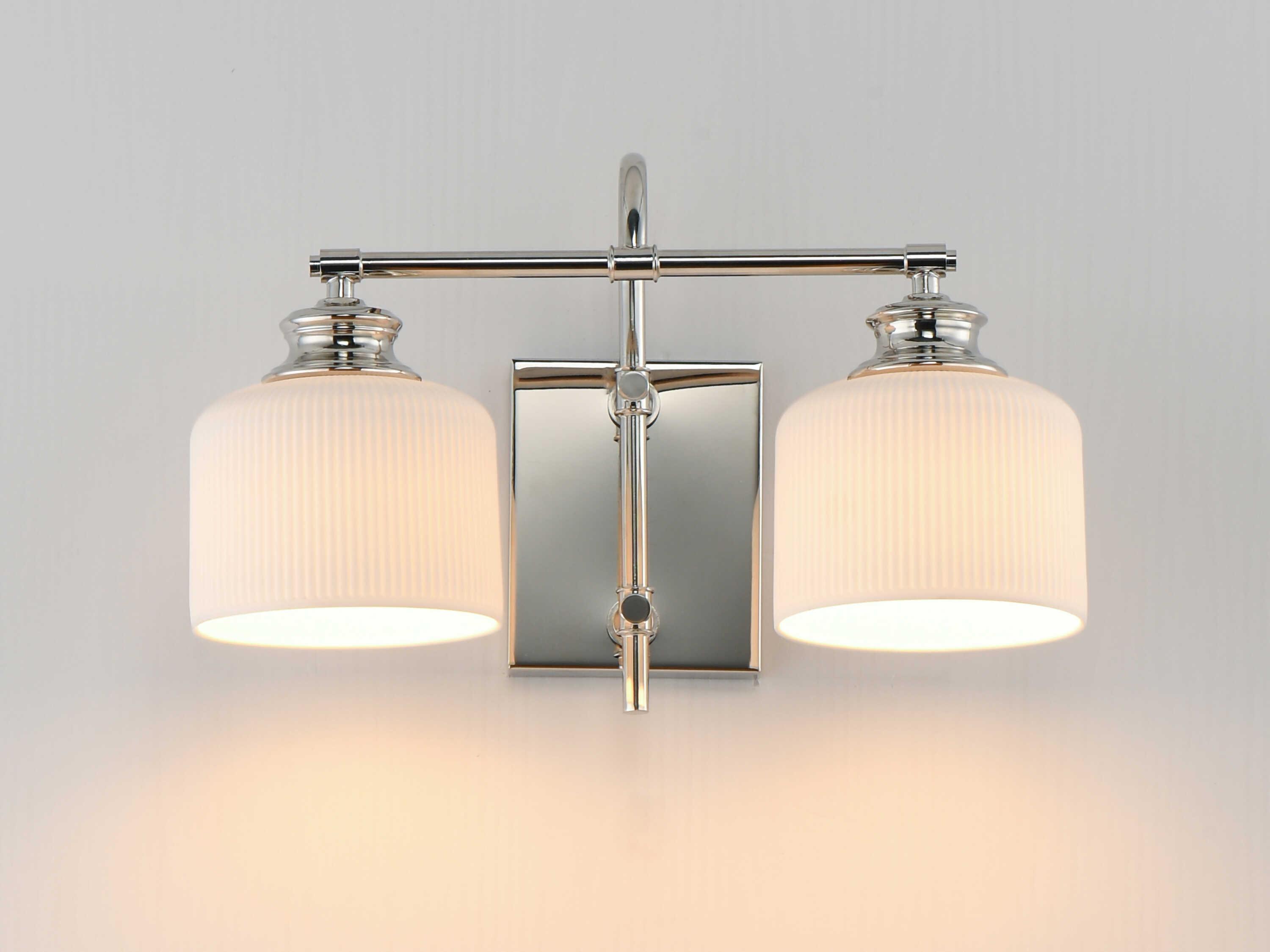 Maxim Lighting Bisque 2-Light Polished Nickel Vanity Light