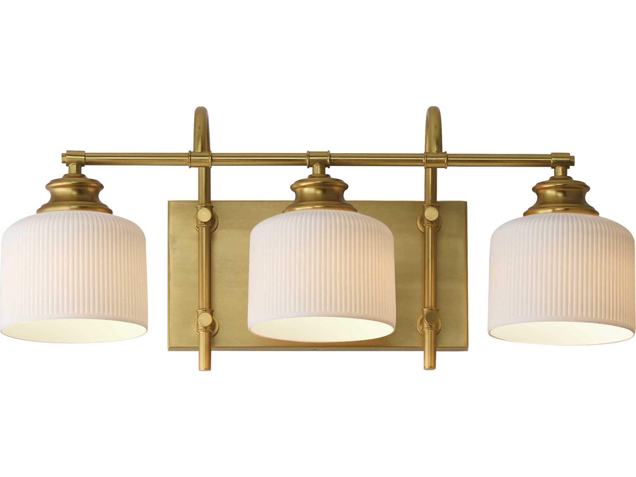 Maxim Lighting Bisque 3-Light Natural Aged Brass Vanity Light