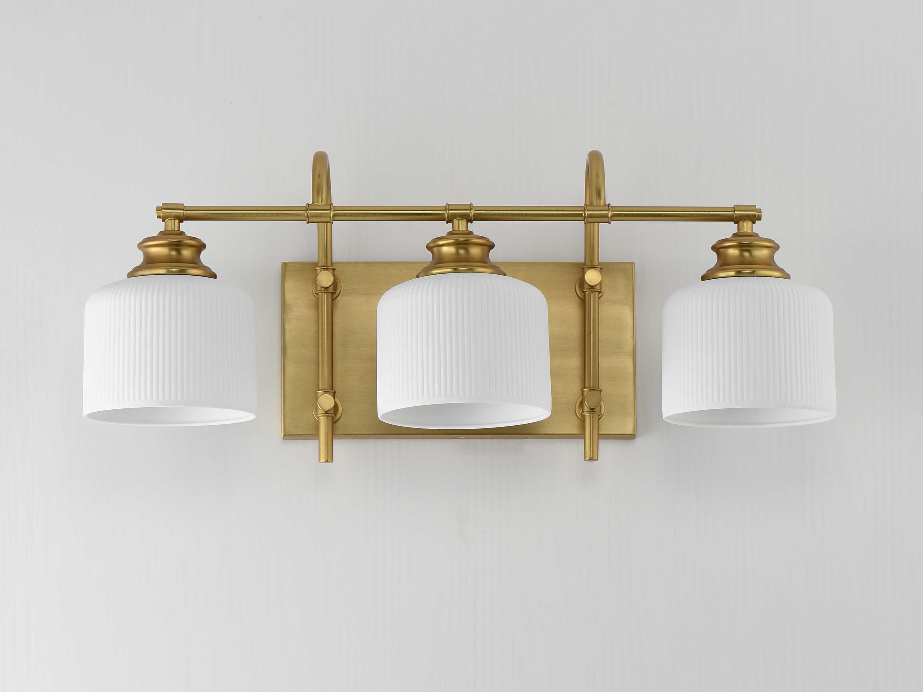 Maxim Lighting Bisque 3-Light Natural Aged Brass Vanity Light