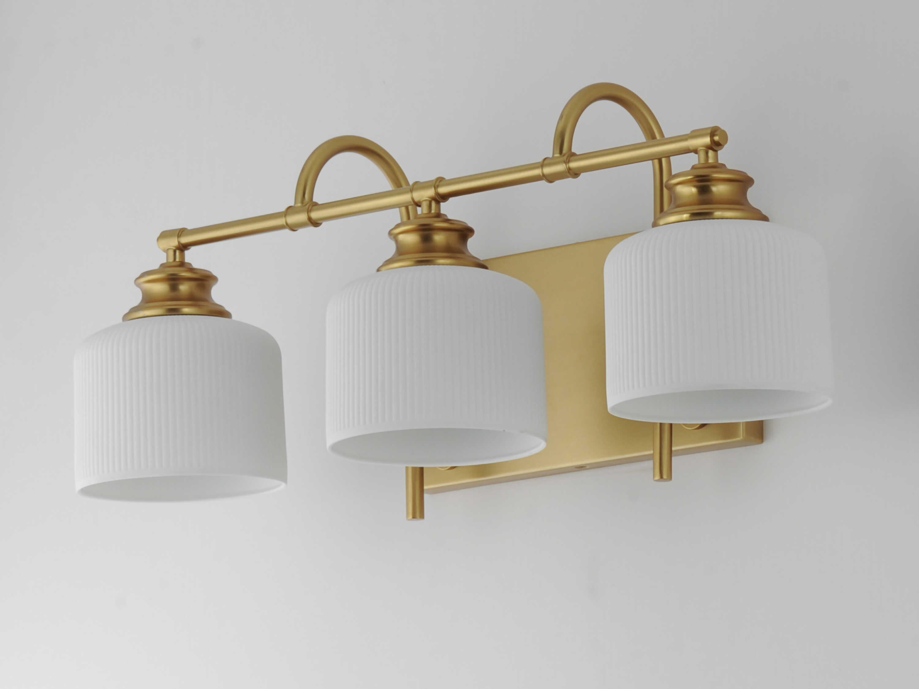 Maxim Lighting Bisque 3-Light Natural Aged Brass Vanity Light