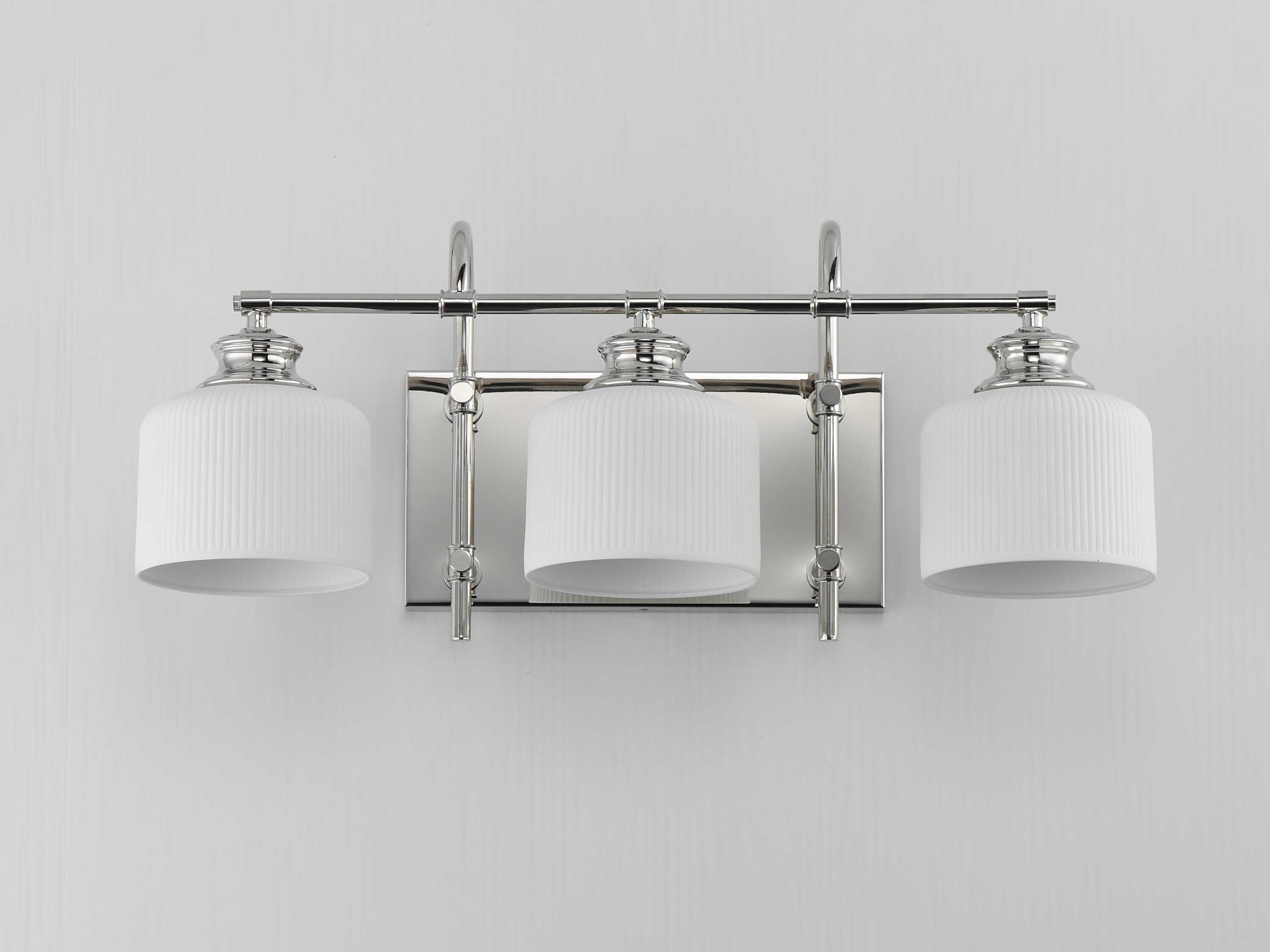 Maxim Lighting Bisque 3-Light Polished Nickel Vanity Light