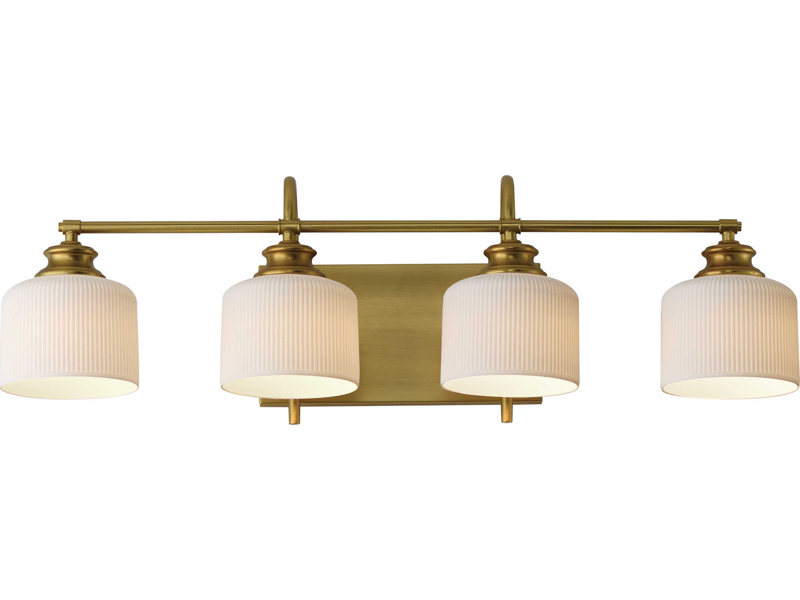 Maxim Lighting Bisque 4-Light Natural Aged Brass Vanity Light