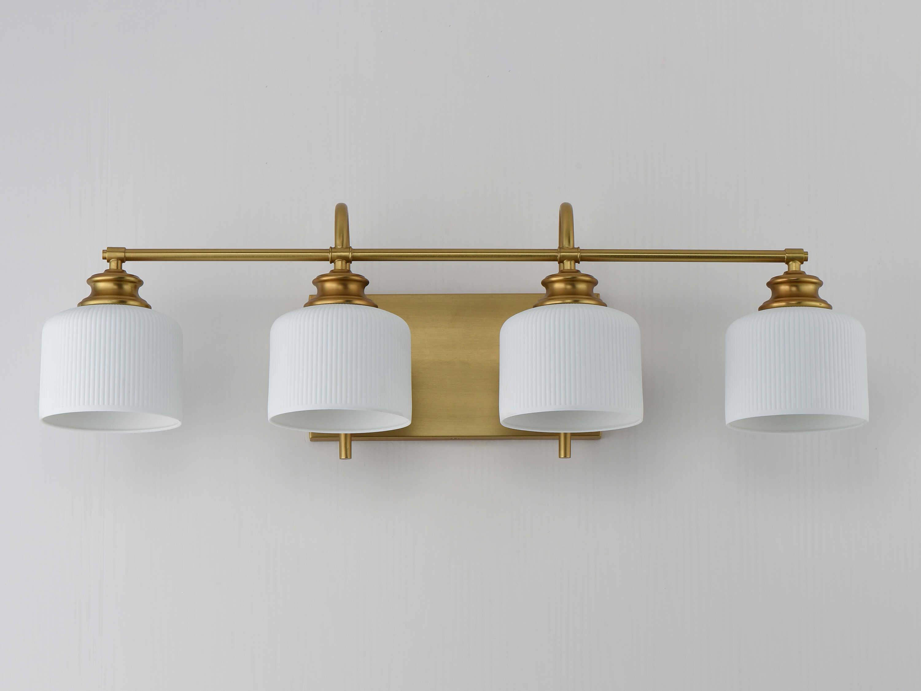 Maxim Lighting Bisque 4-Light Natural Aged Brass Vanity Light