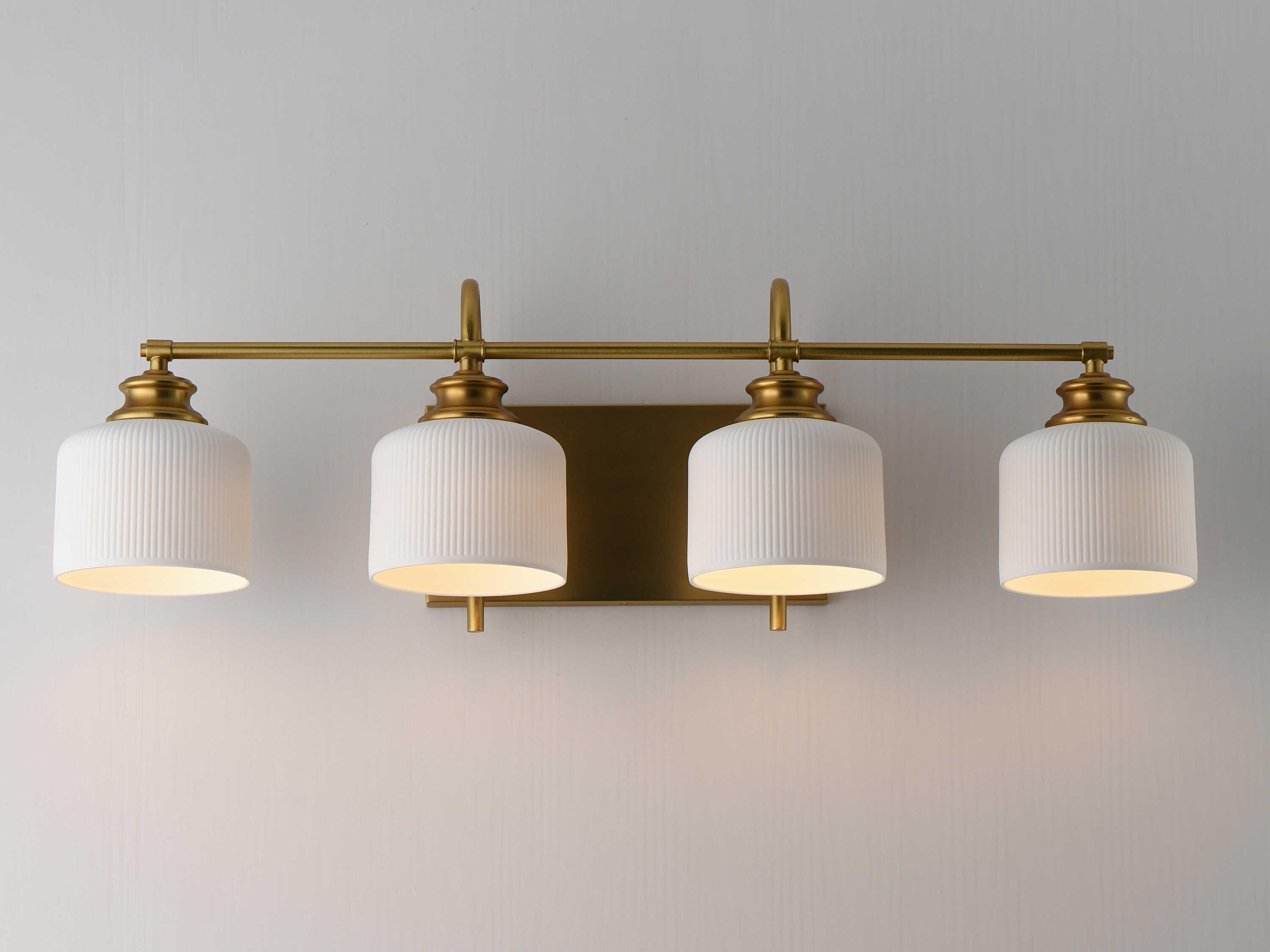 Maxim Lighting Bisque 4-Light Natural Aged Brass Vanity Light