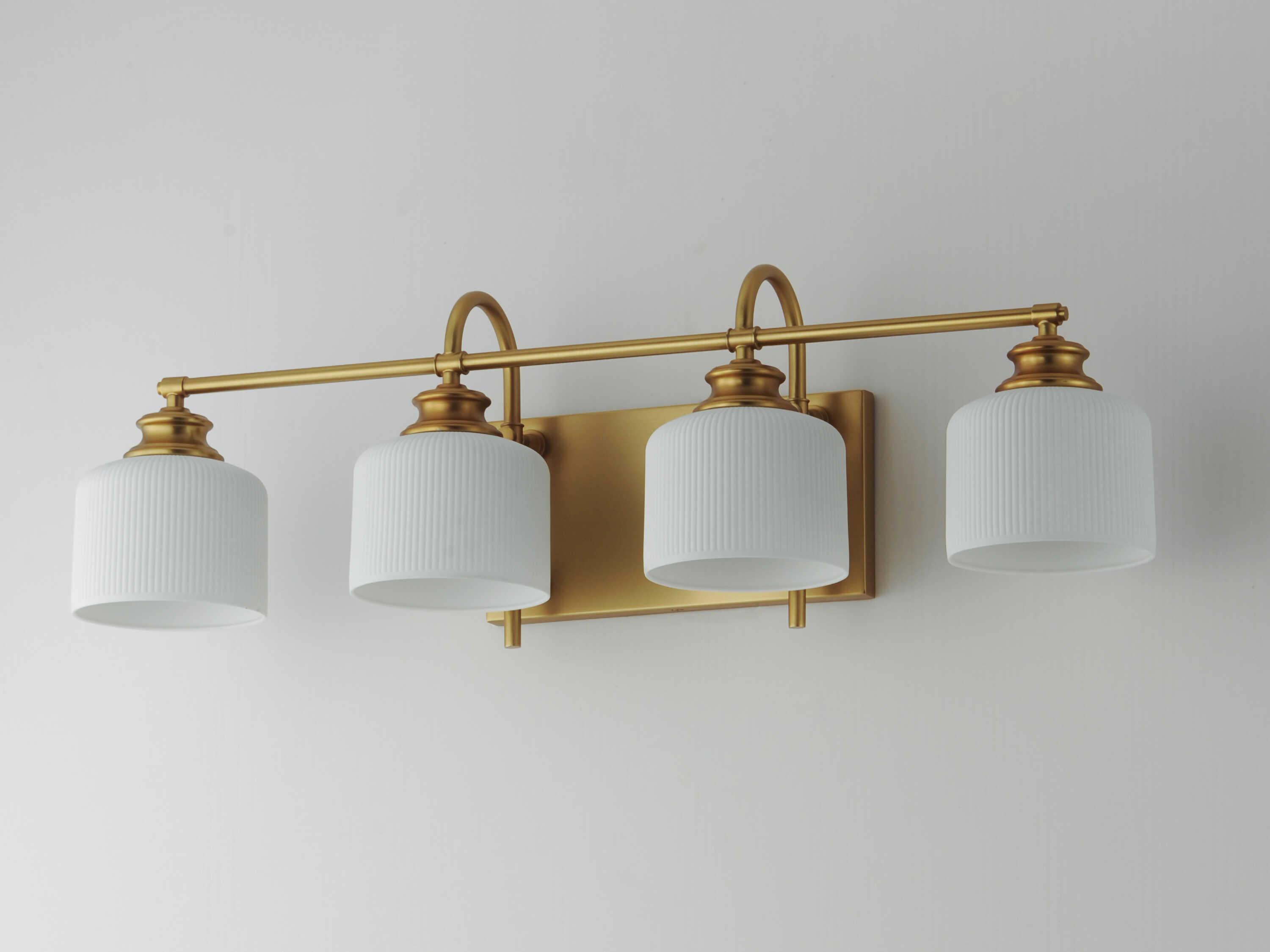 Maxim Lighting Bisque 4-Light Natural Aged Brass Vanity Light
