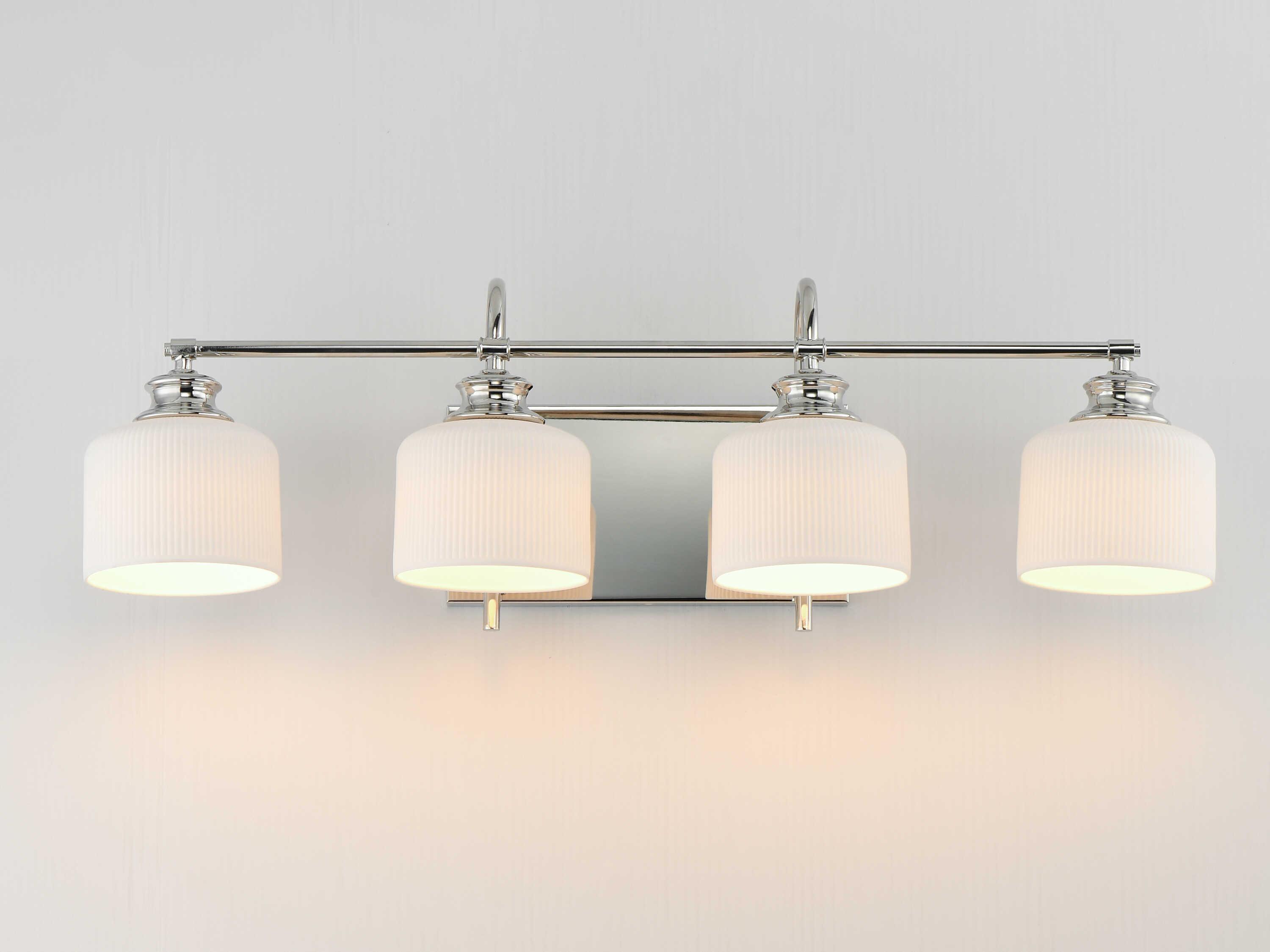 Maxim Lighting Bisque 4-Light Polished Nickel Vanity Light