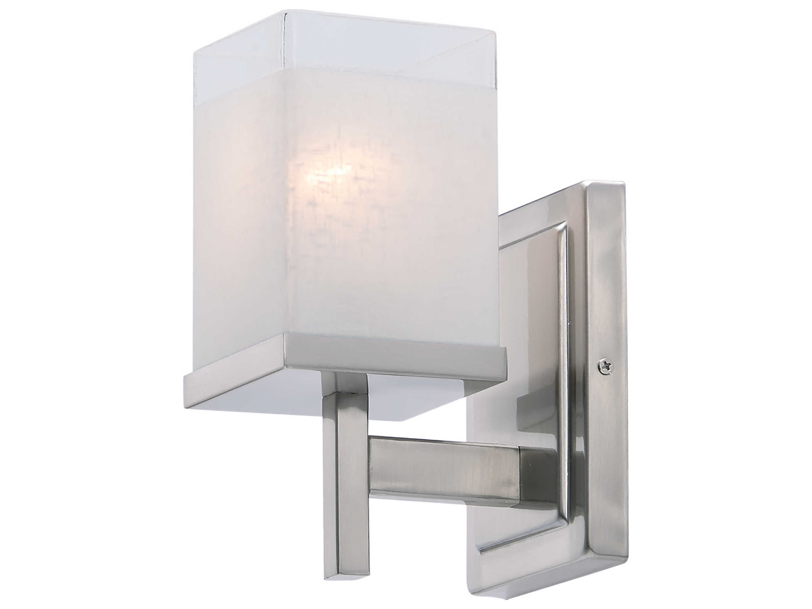 Maxim Lighting Tetra 1-Light Satin Nickel Glass Wall Sconce