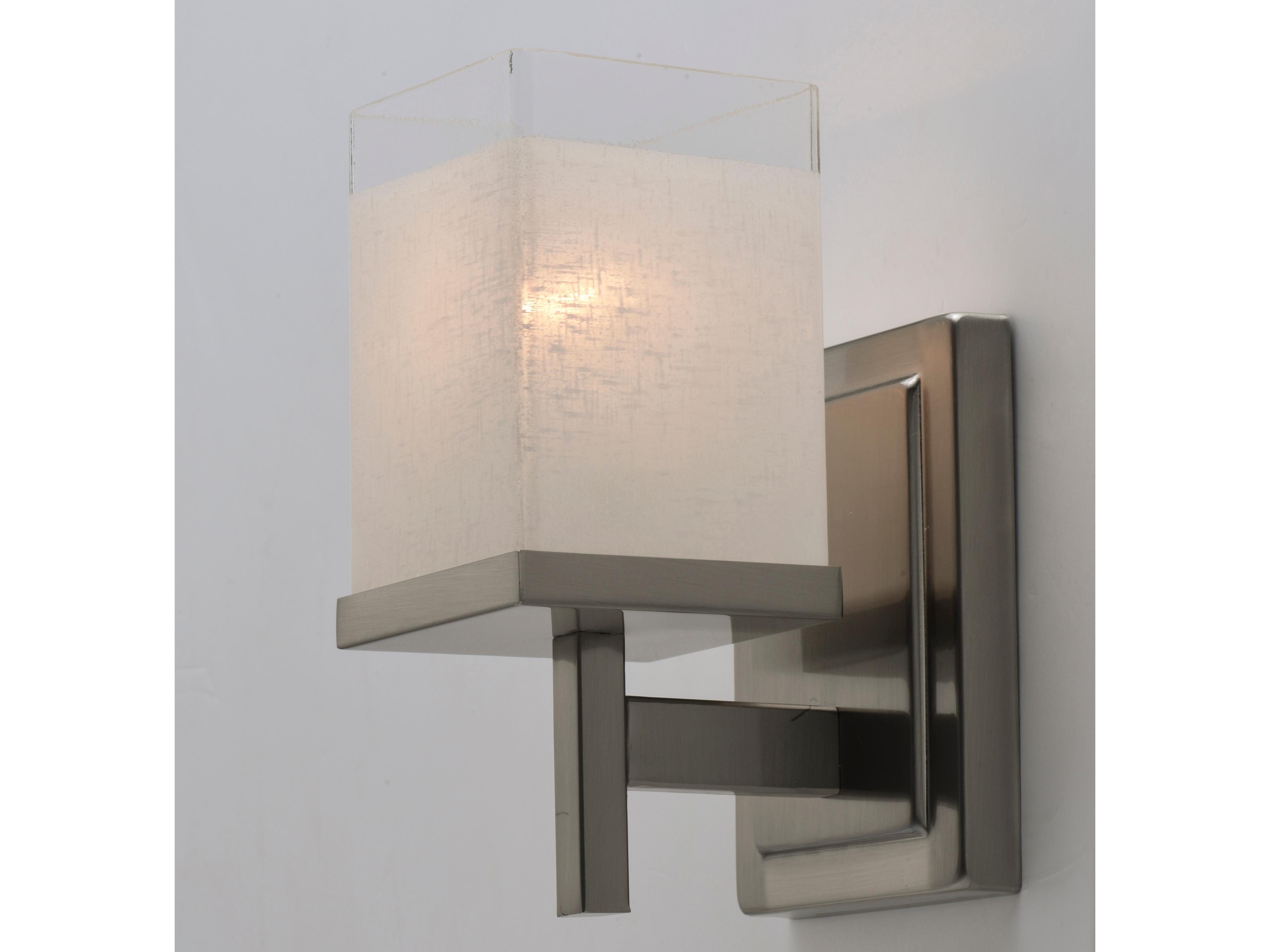 Maxim Lighting Tetra 1-Light Satin Nickel Glass Wall Sconce