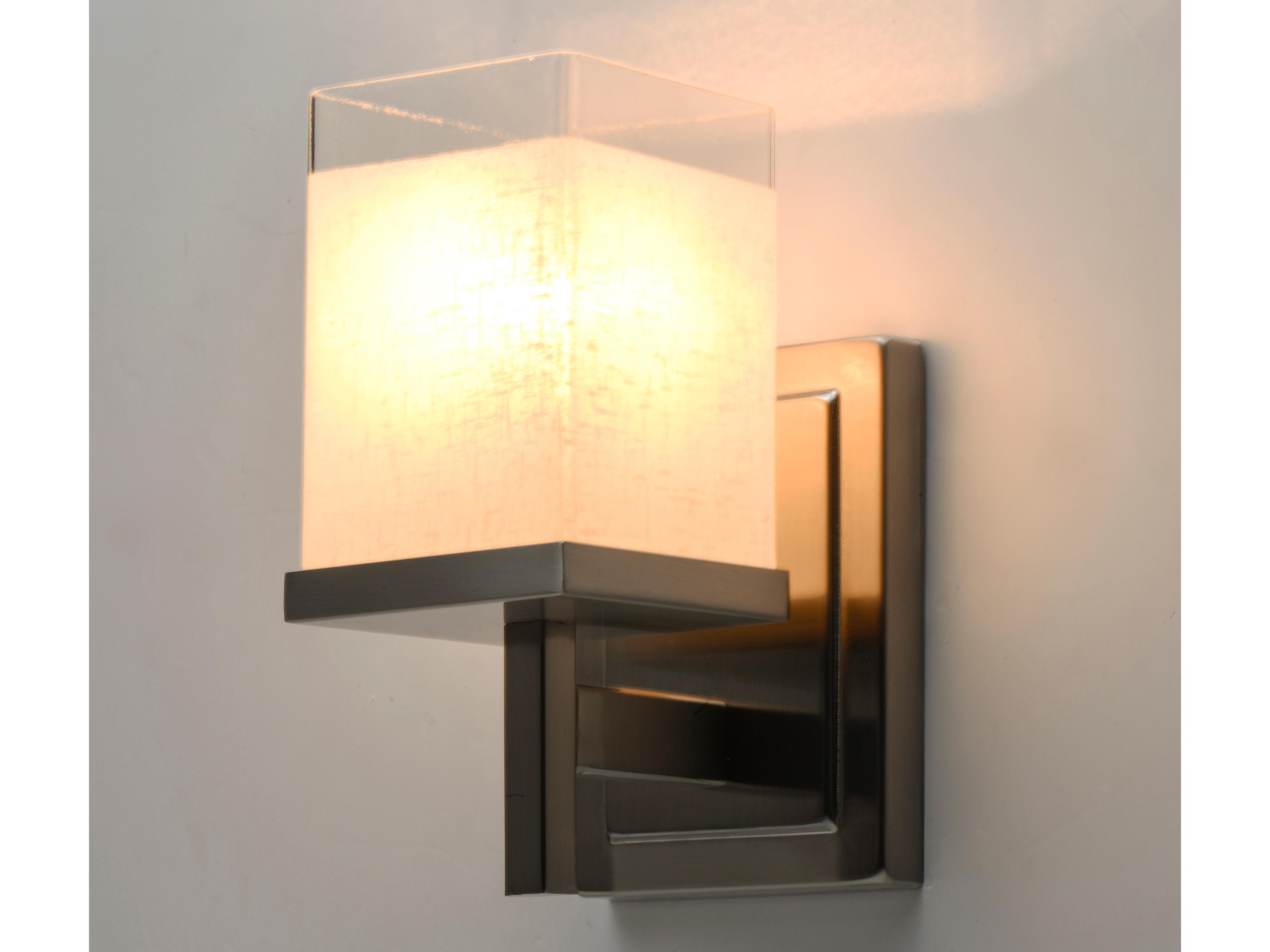 Maxim Lighting Tetra 1-Light Satin Nickel Glass Wall Sconce