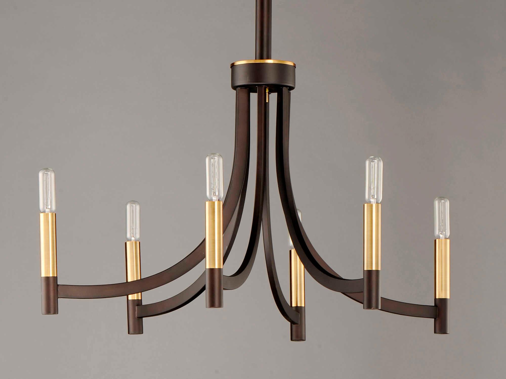 Maxim Lighting Lyndon 6-Light Bronze Antique Brass Candelabra Chandelier