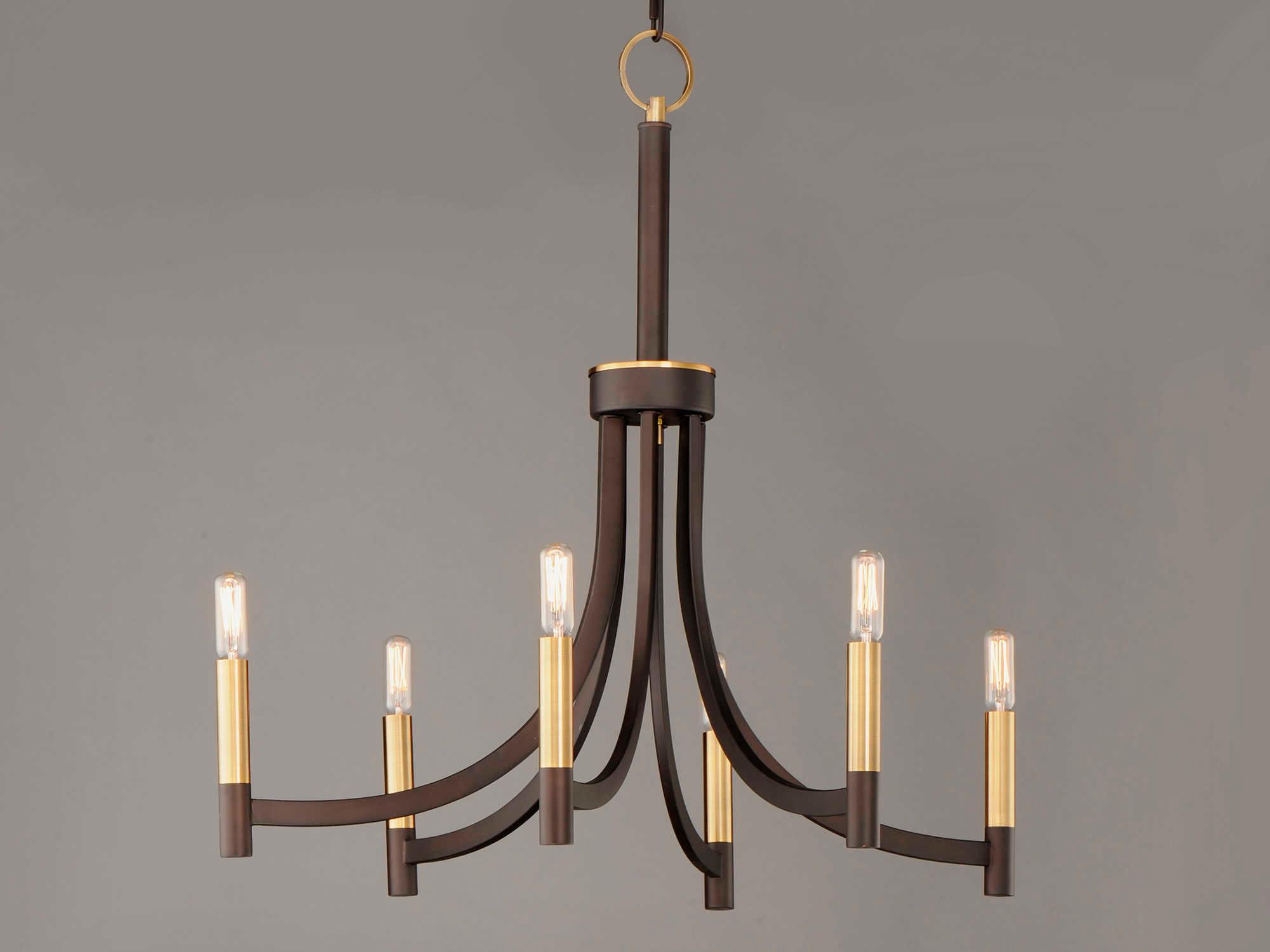 Maxim Lighting Lyndon 6-Light Bronze Antique Brass Candelabra Chandelier