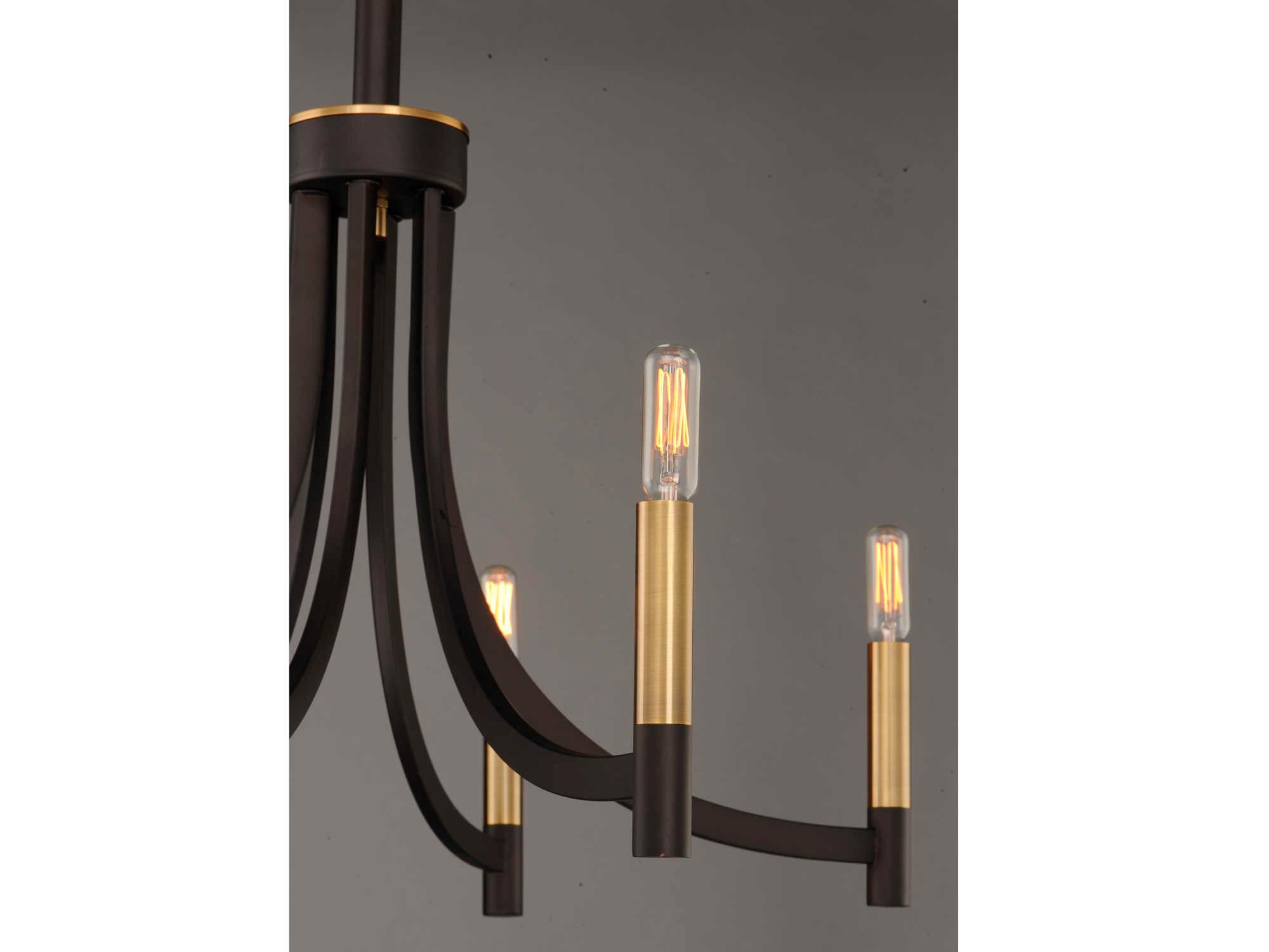 Maxim Lighting Lyndon 6-Light Bronze Antique Brass Candelabra Chandelier
