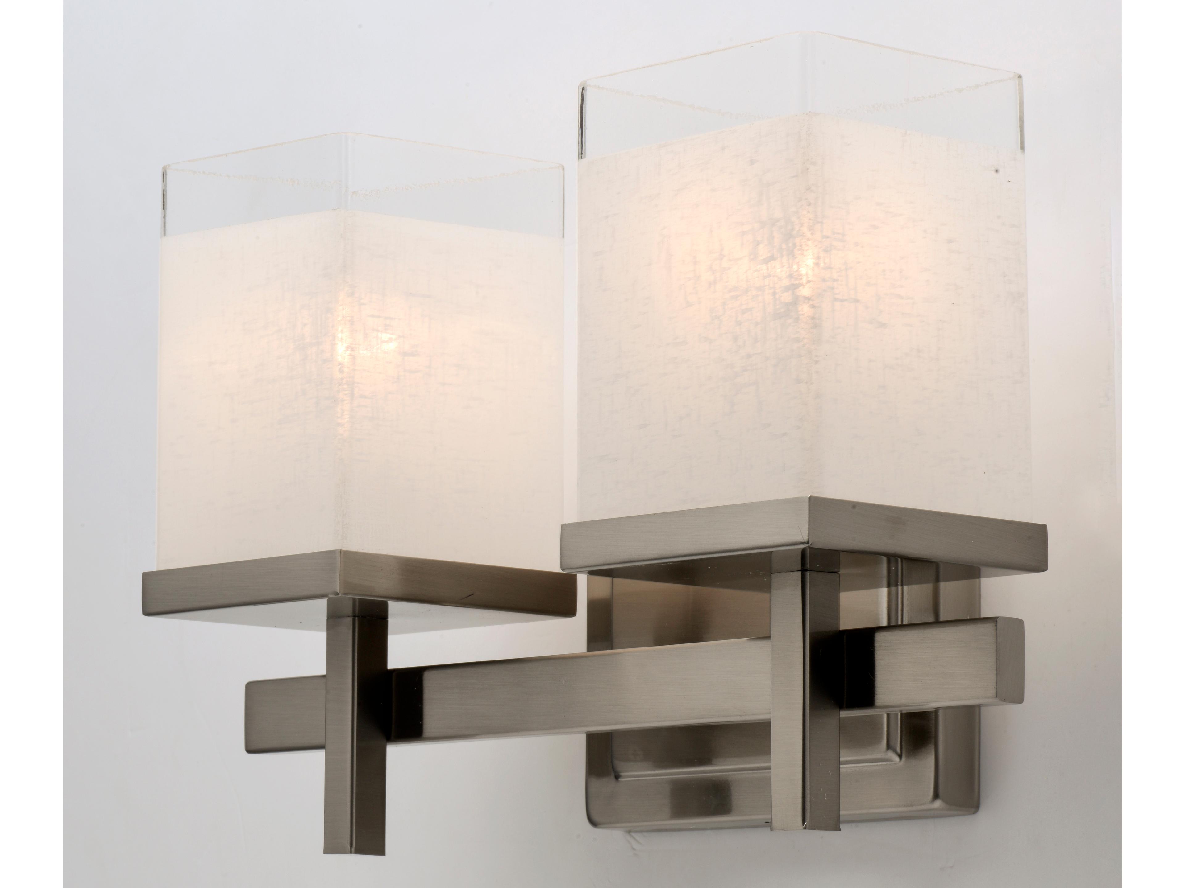 Maxim Lighting Tetra 0-Light Satin Nickel Glass Vanity Light