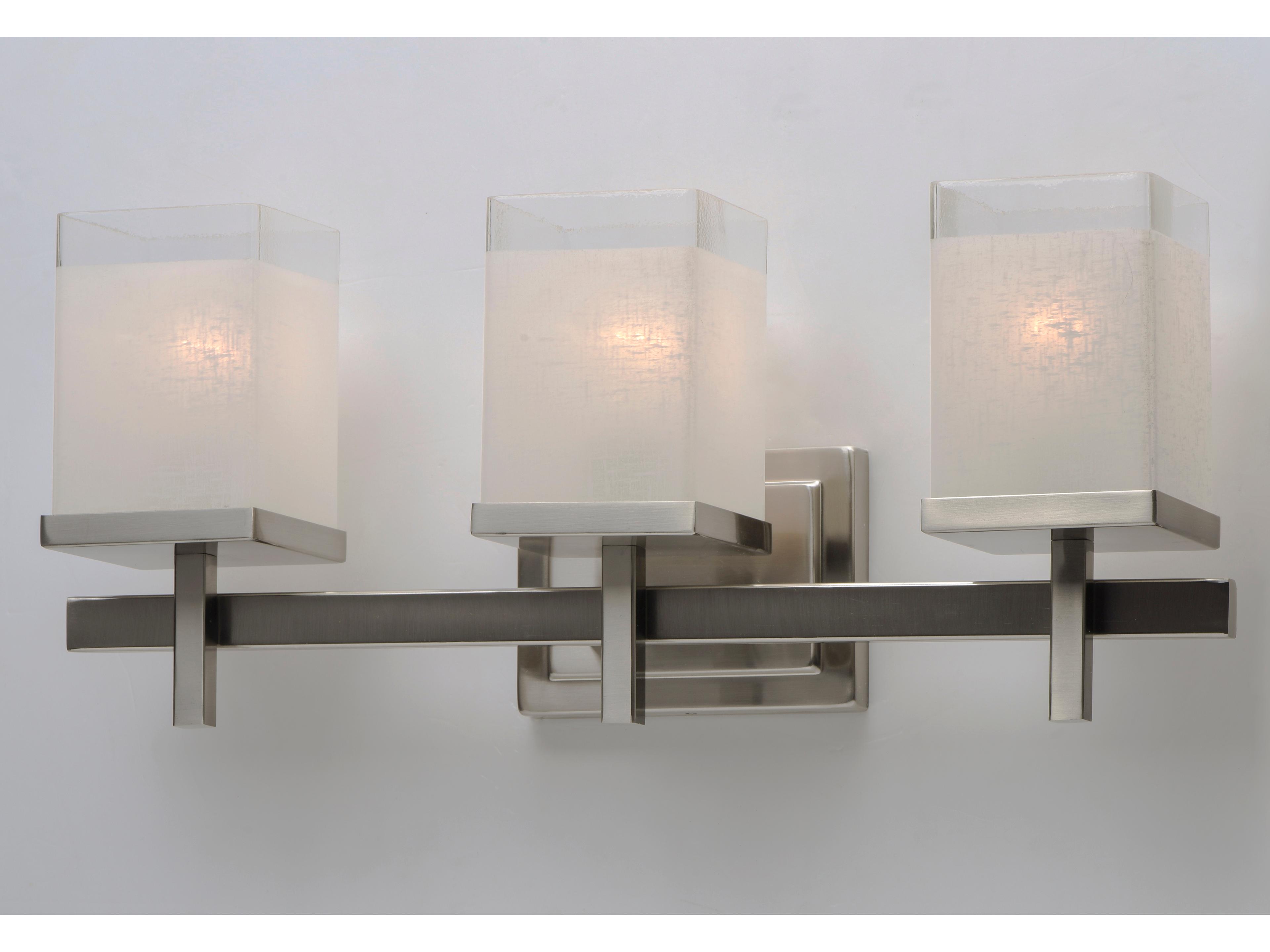 Maxim Lighting Tetra 3-Light Satin Nickel Glass Vanity Light