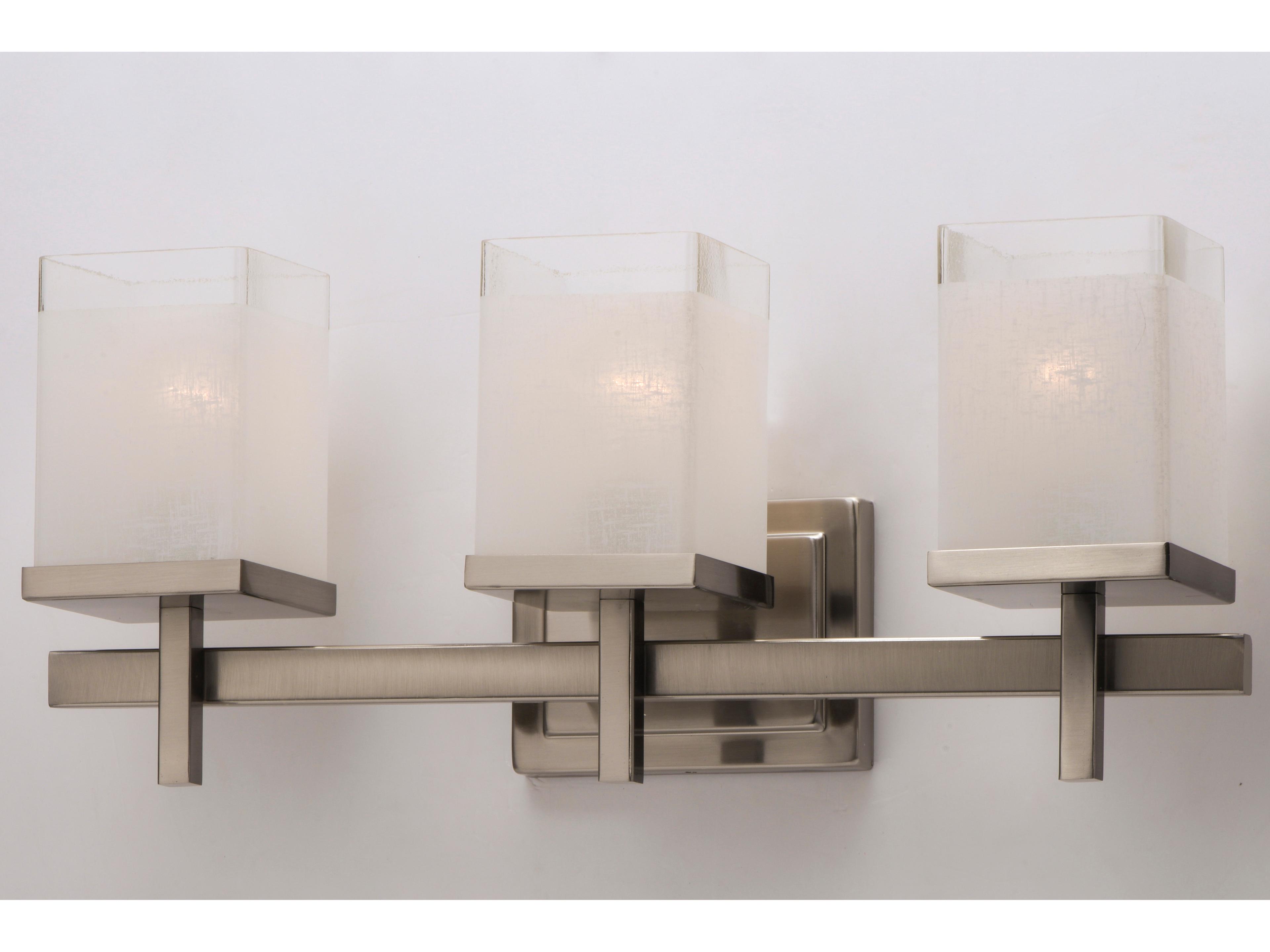 Maxim Lighting Tetra 3-Light Satin Nickel Glass Vanity Light