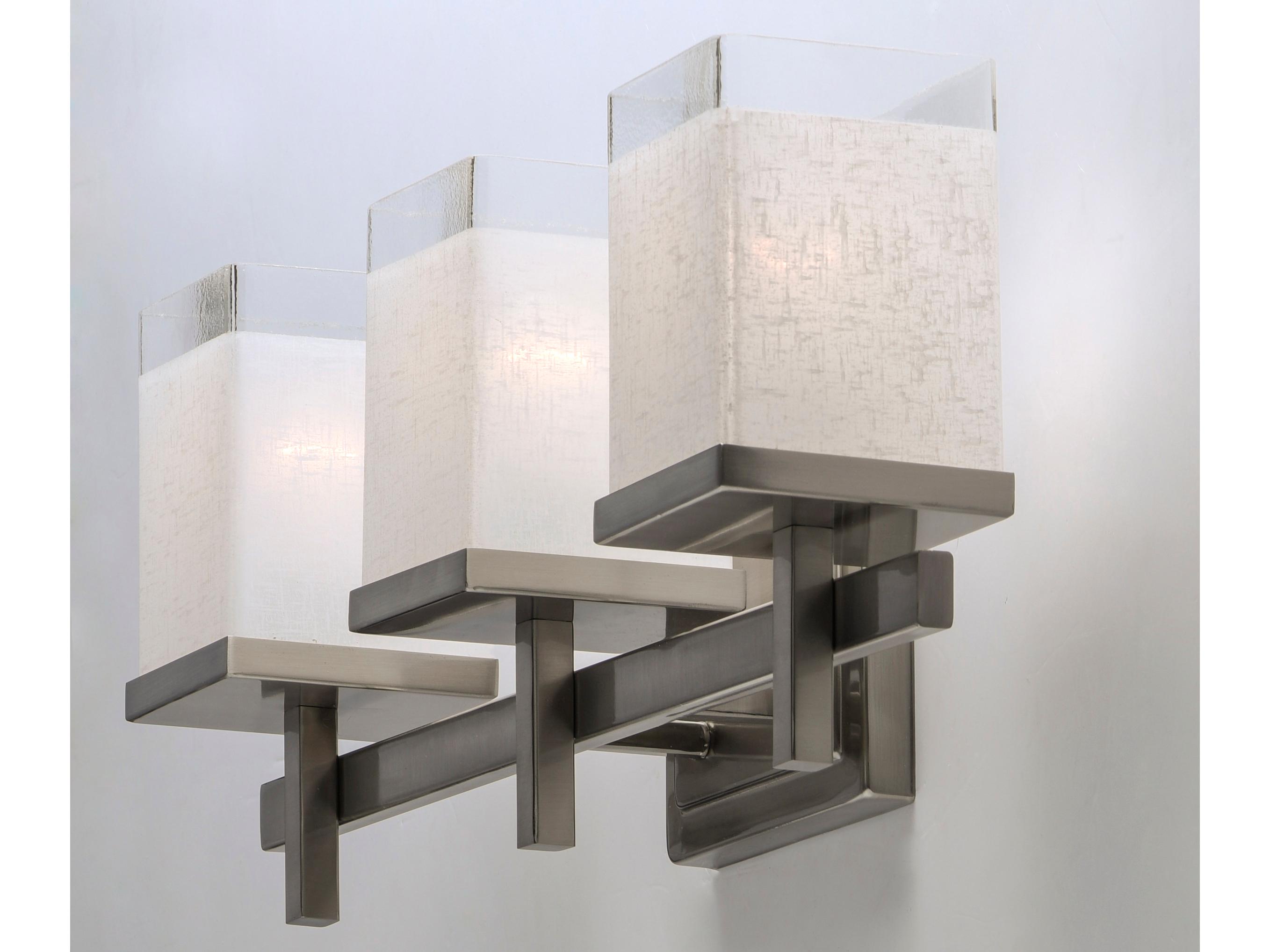 Maxim Lighting Tetra 3-Light Satin Nickel Glass Vanity Light