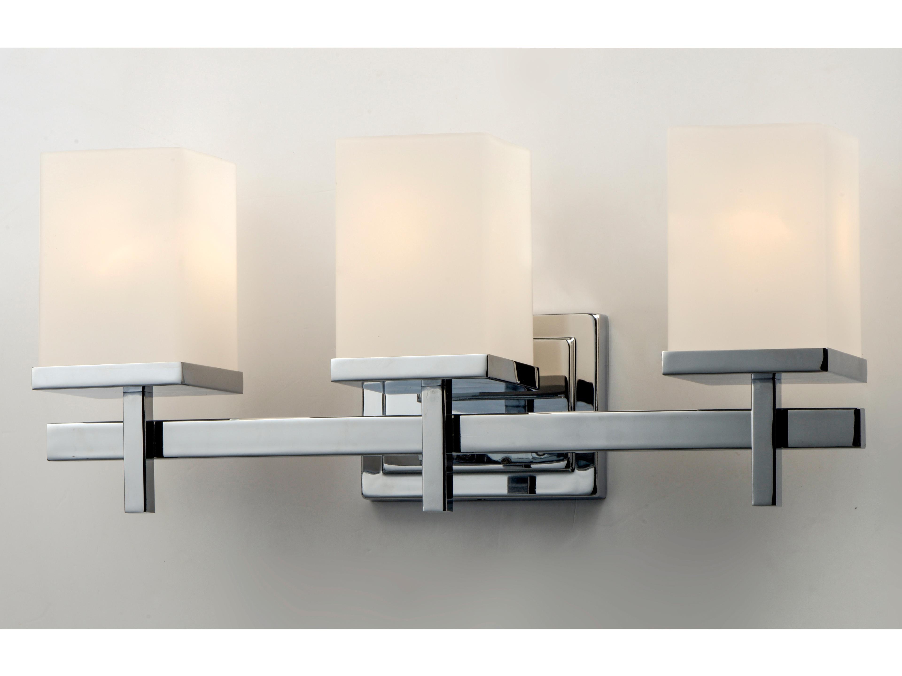 Maxim Lighting Tetra 3-Light Polished Chrome Glass Vanity Light