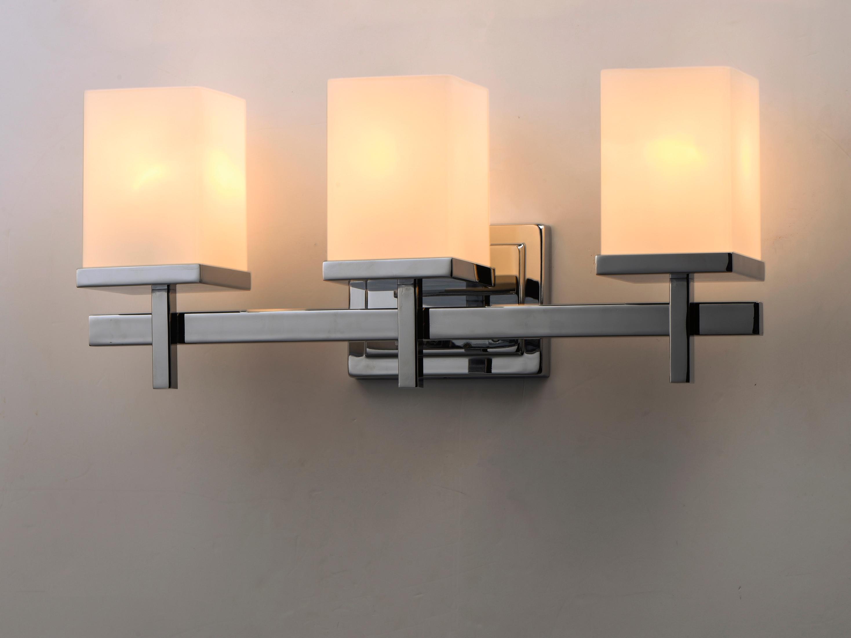 Maxim Lighting Tetra 3-Light Polished Chrome Glass Vanity Light