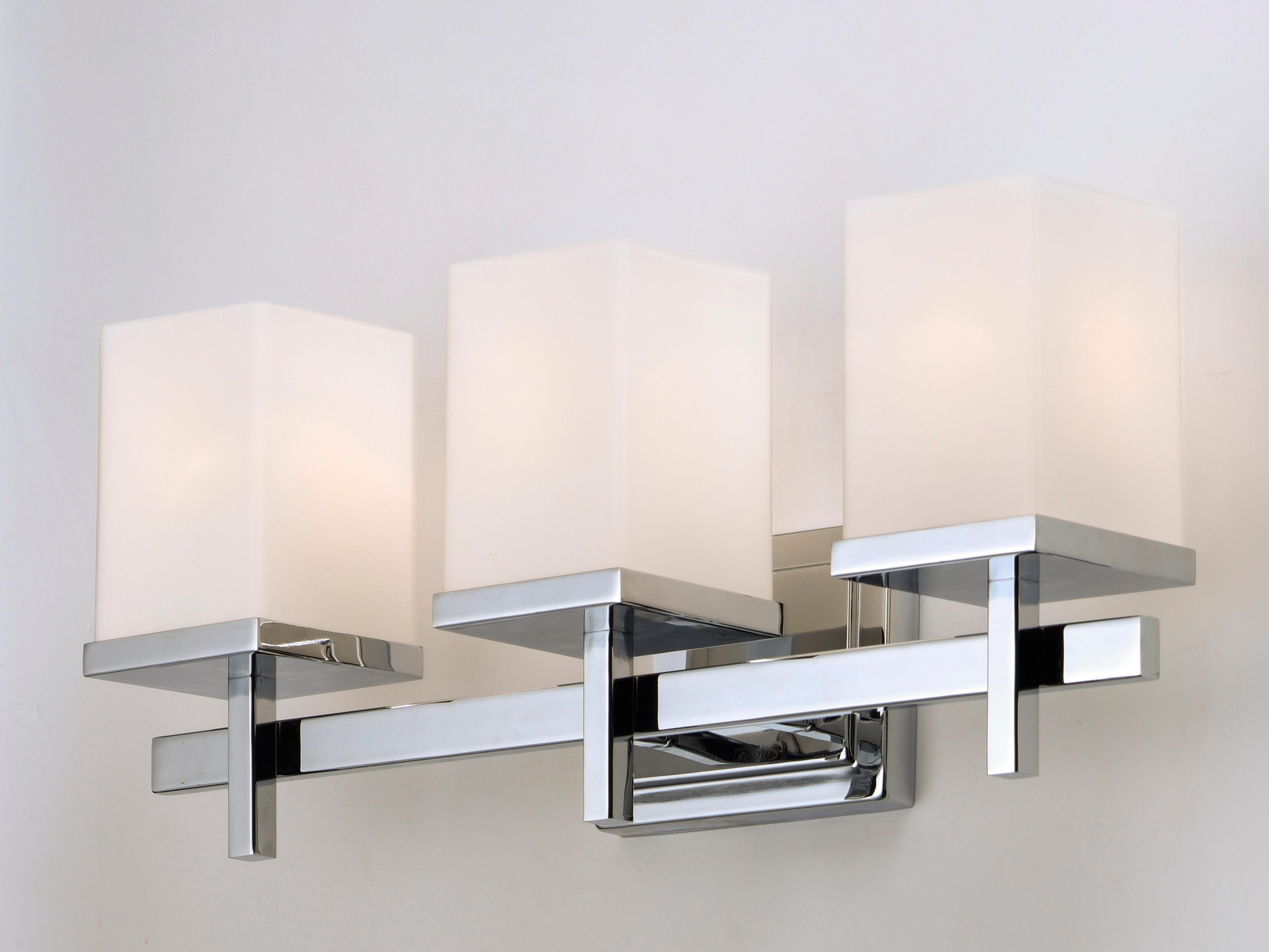 Maxim Lighting Tetra 3-Light Polished Chrome Glass Vanity Light