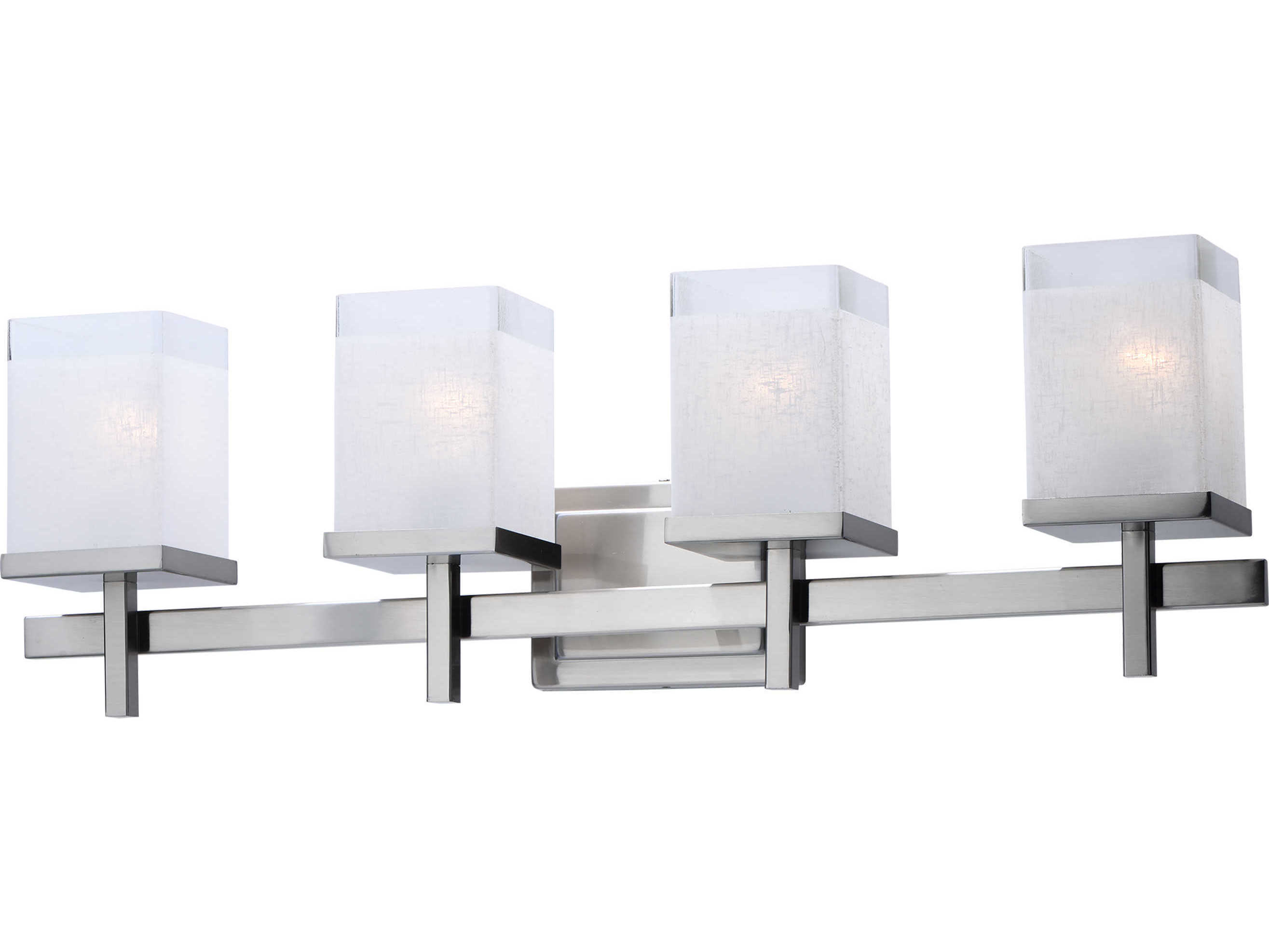 Maxim Lighting Tetra 4-Light Satin Nickel Glass Vanity Light