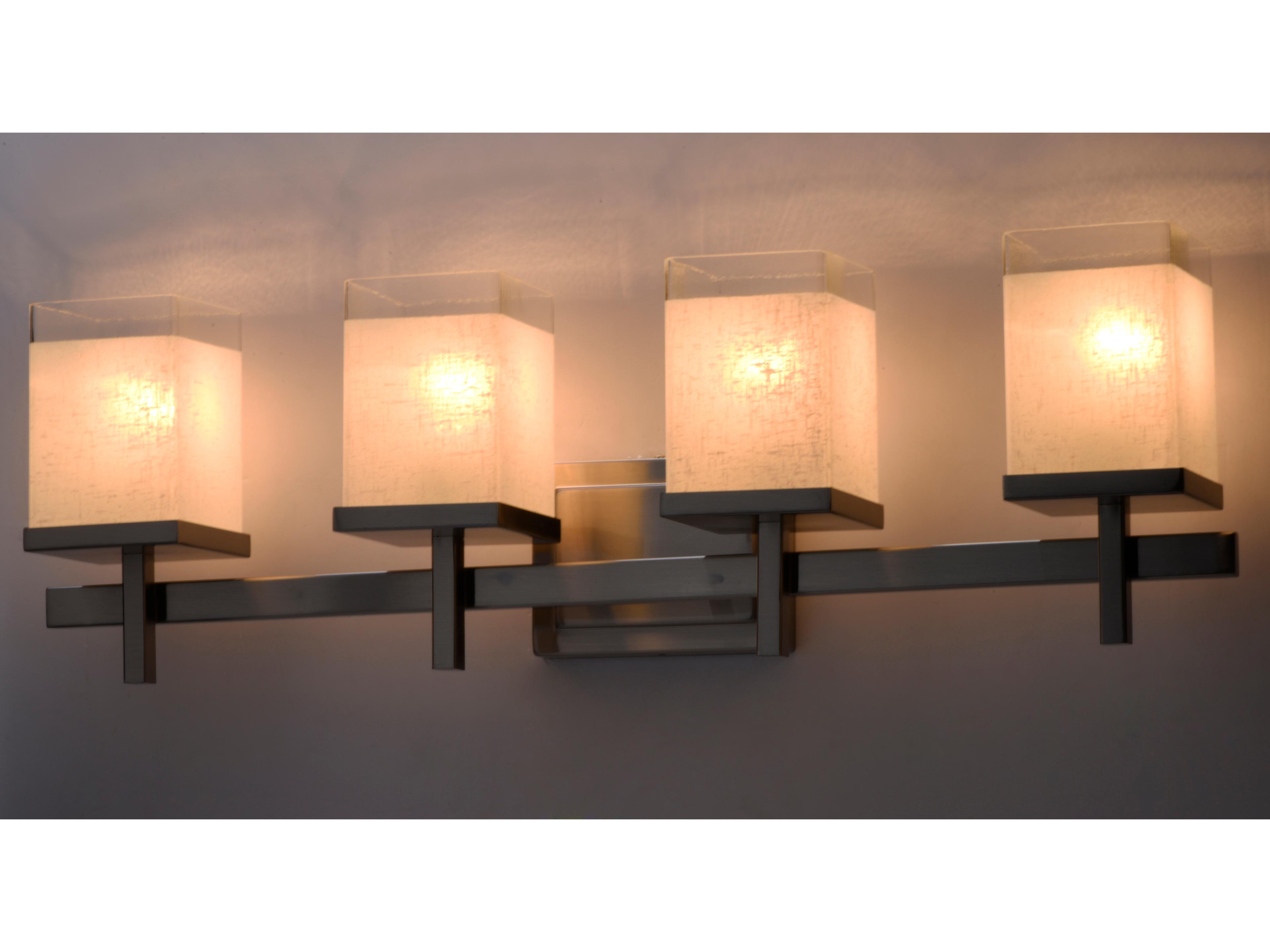 Maxim Lighting Tetra 4-Light Satin Nickel Glass Vanity Light