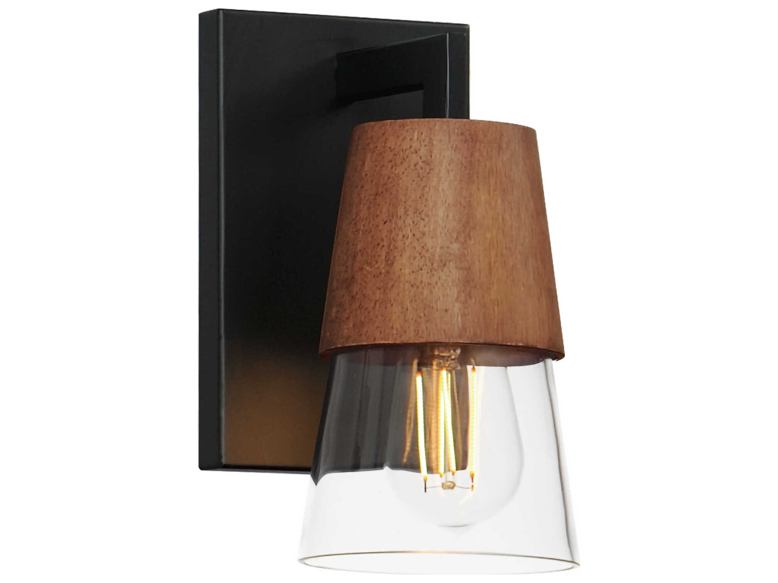Maxim Lighting Carpenter 1-Light Walnut Black Wall Sconce