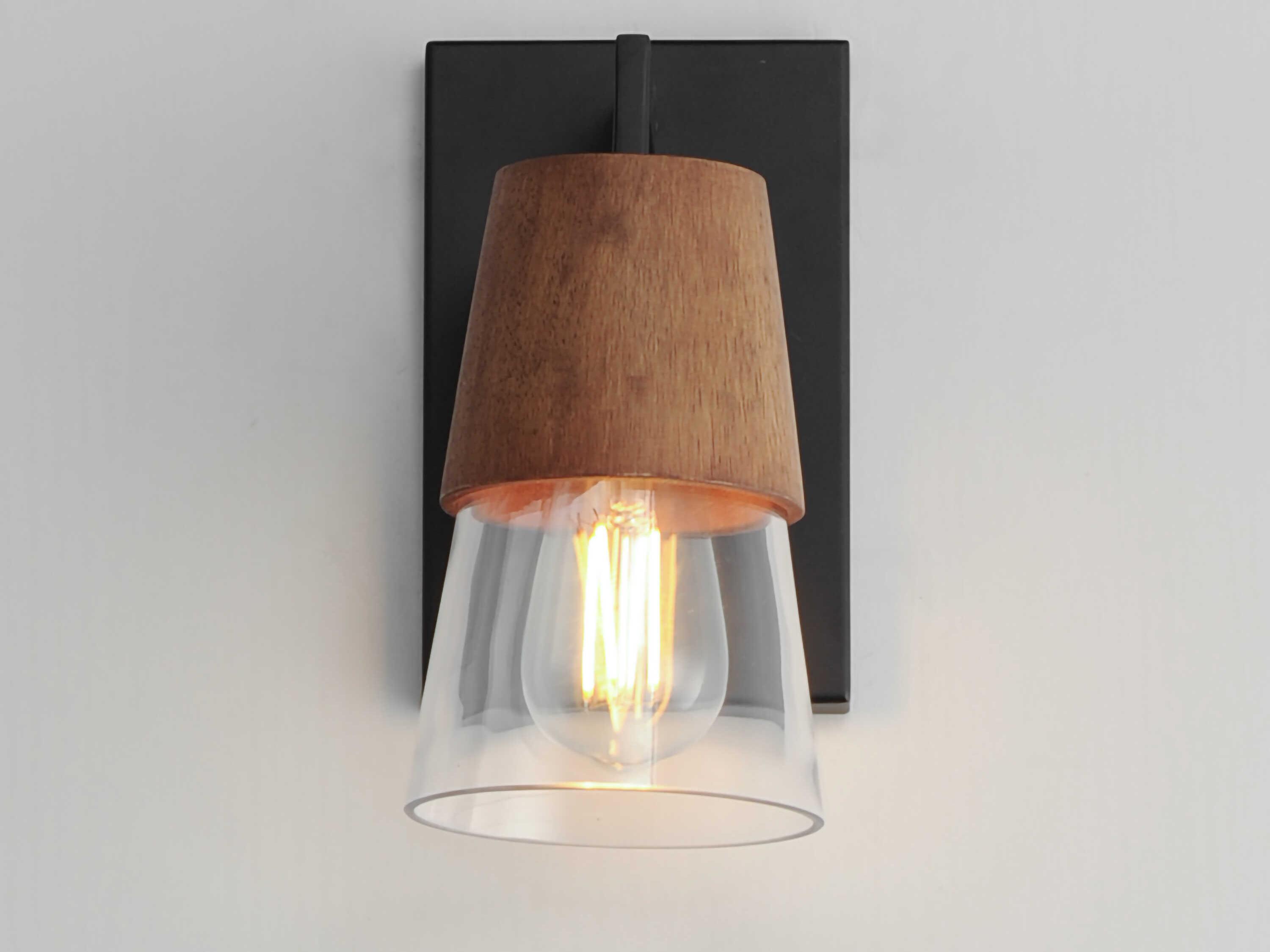 Maxim Lighting Carpenter 1-Light Walnut Black Wall Sconce