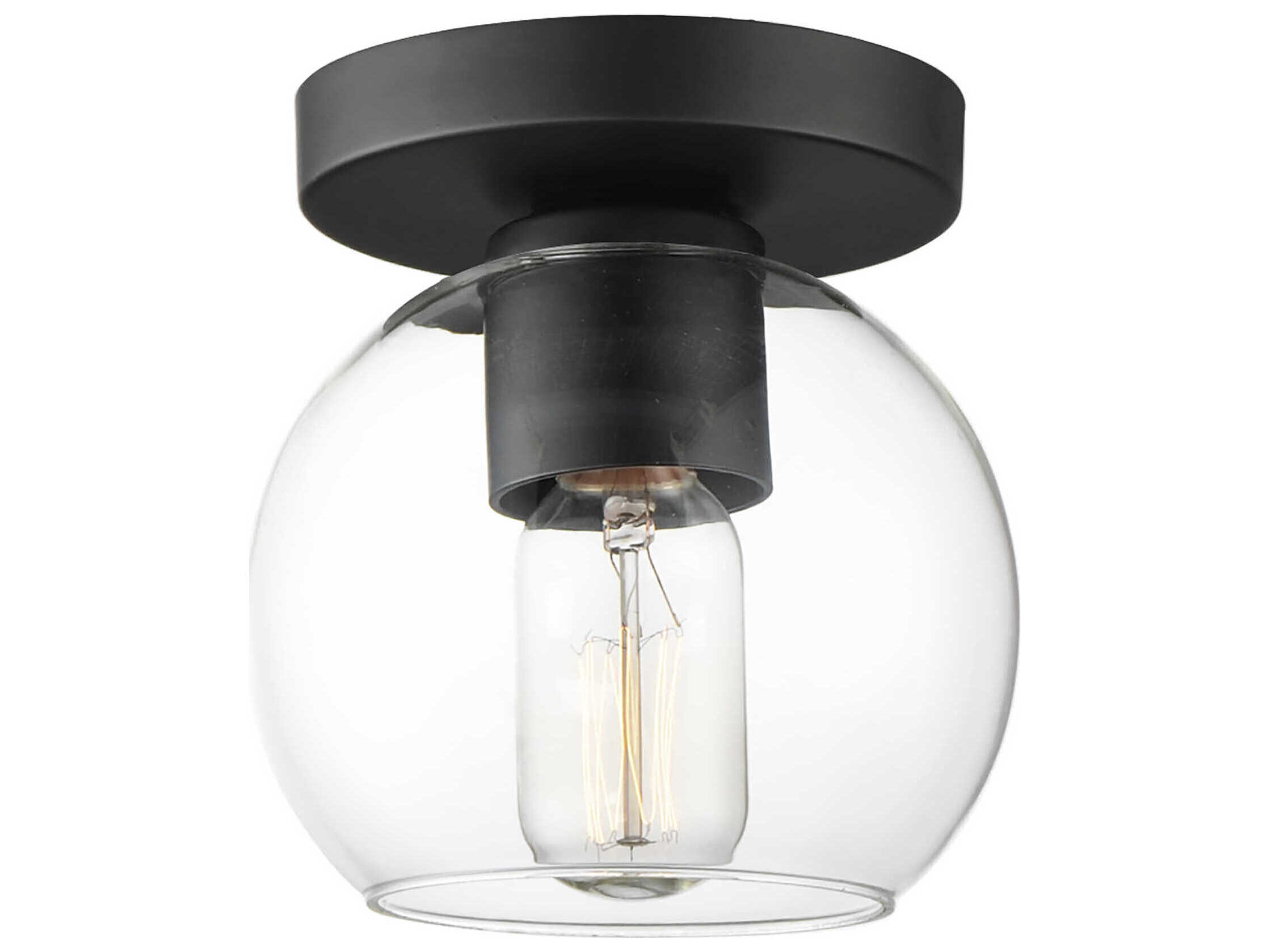 Maxim Lighting Knox 1-Light Black Globe Flush Mount