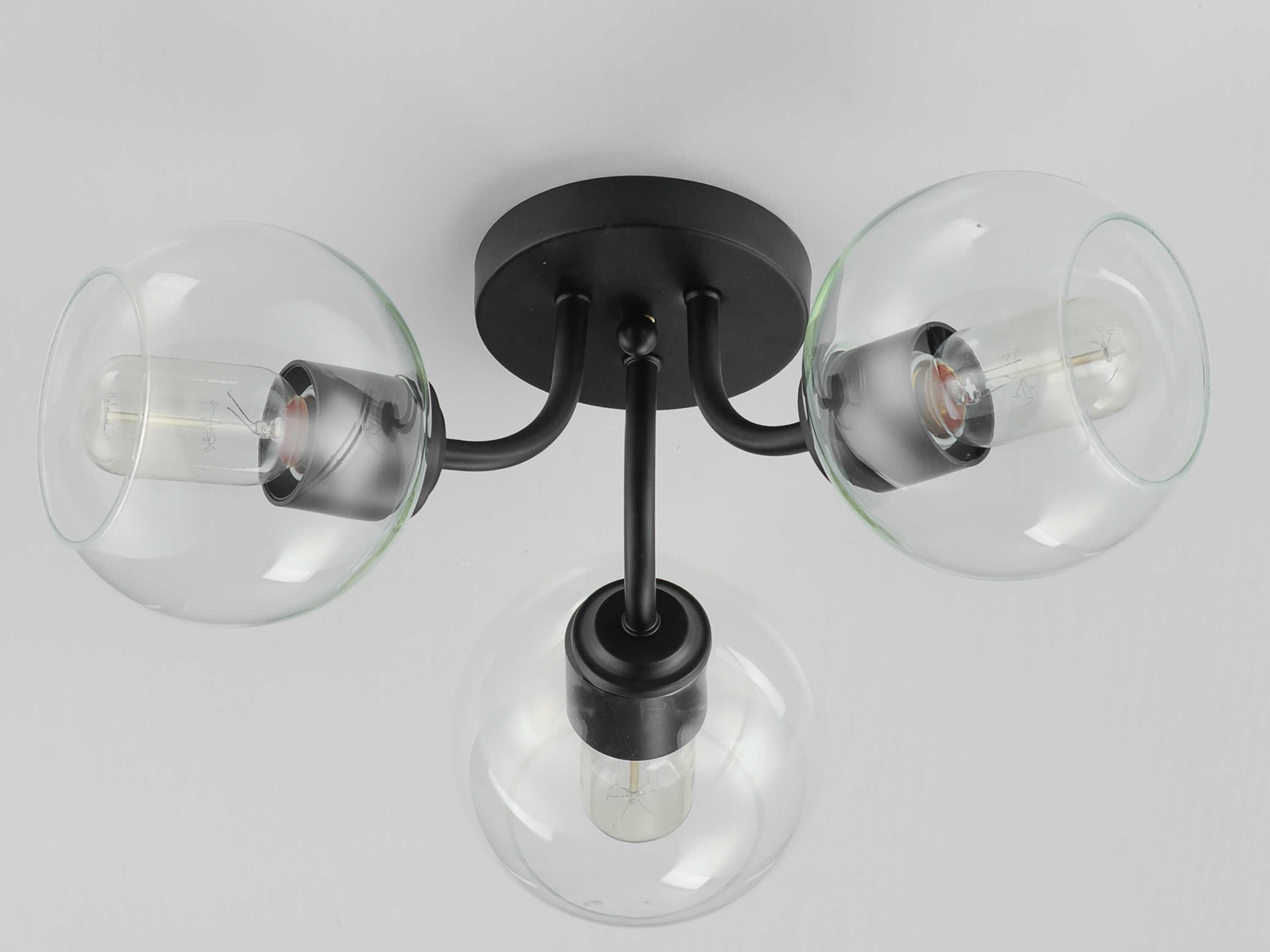 Maxim Lighting Knox 3-Light Black Globe Semi Flush Mount