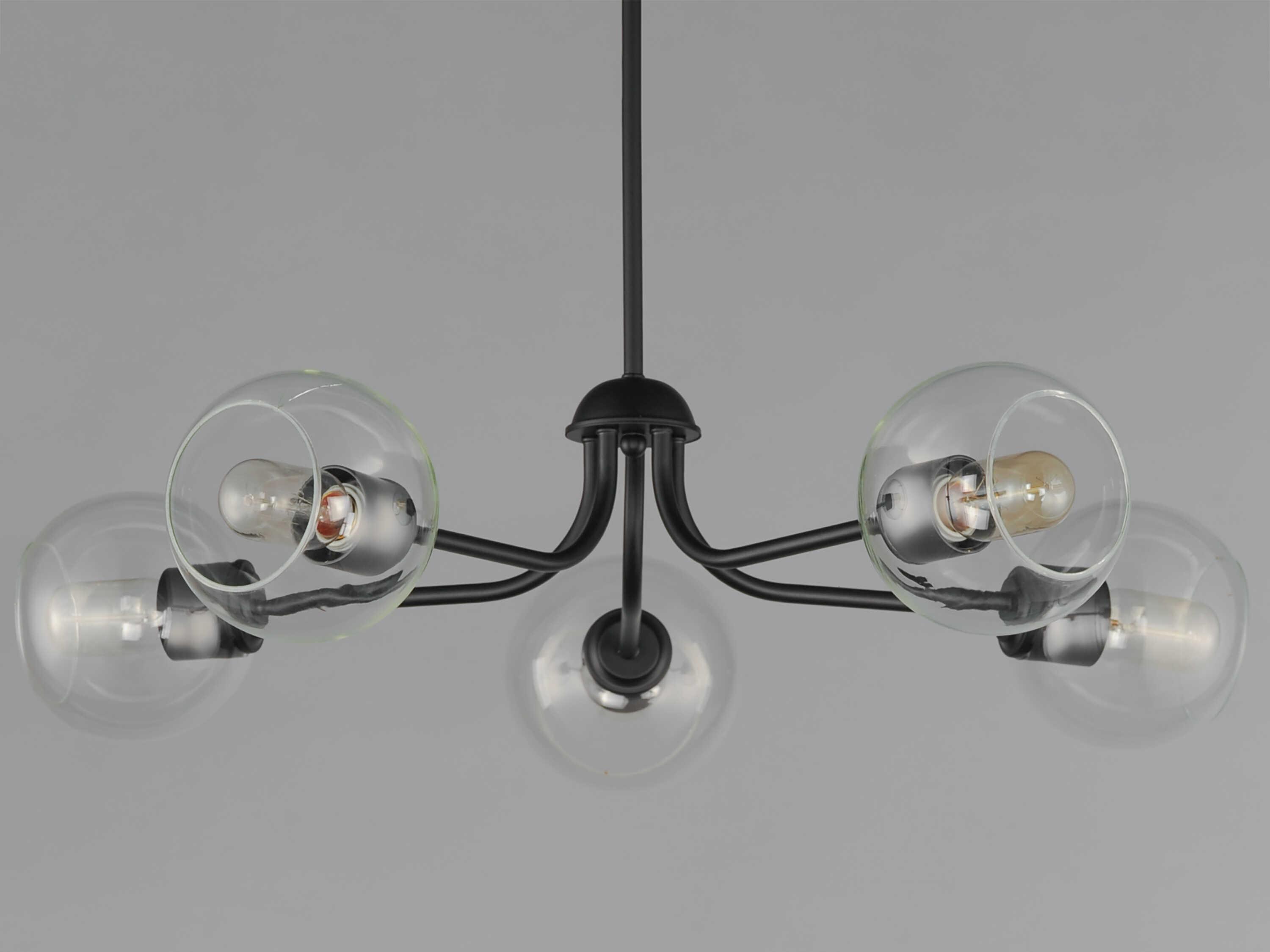 Maxim Lighting Knox 5-Light Black Globe Chandelier