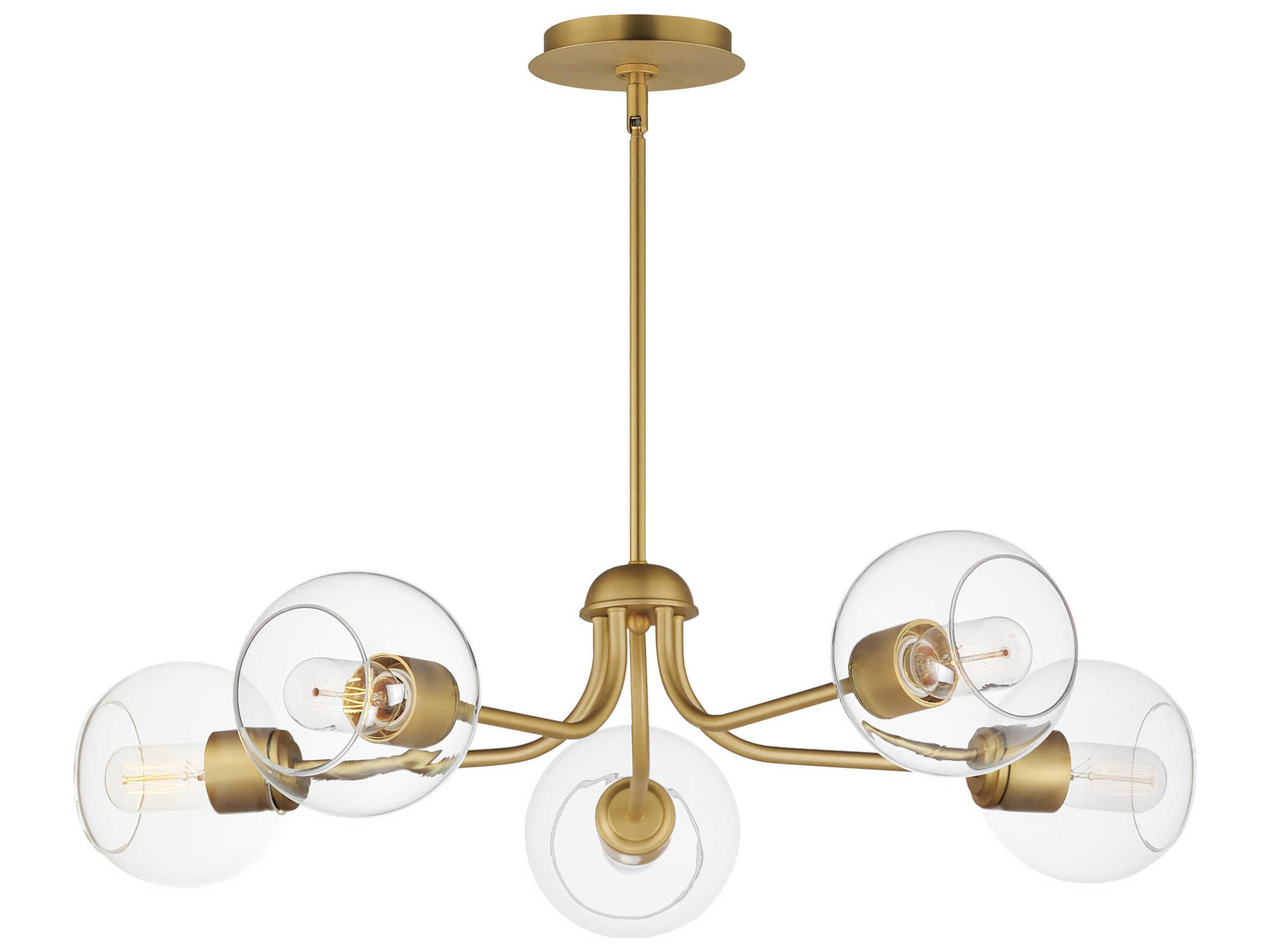 Maxim Lighting Knox 5-Light Natural Aged Brass Globe Chandelier