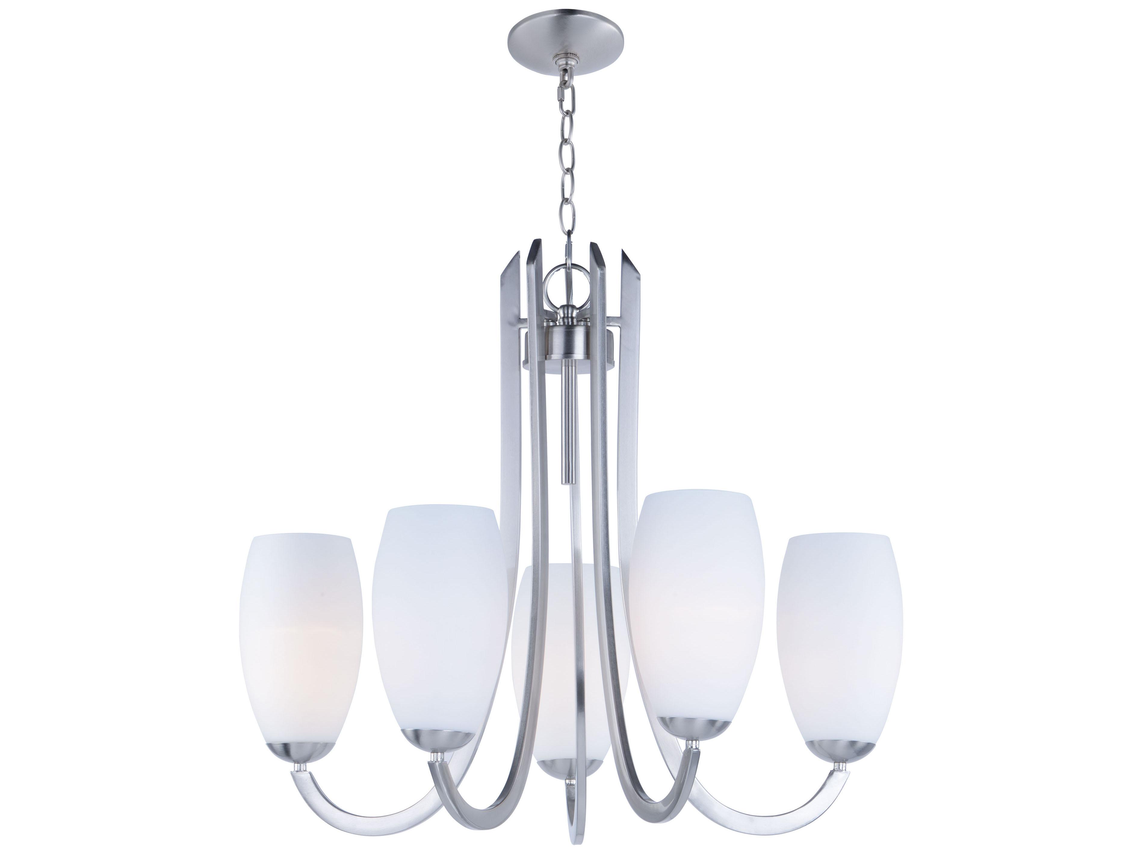 Maxim Lighting Taylor 5-Light Satin Nickel Glass Bell Chandelier