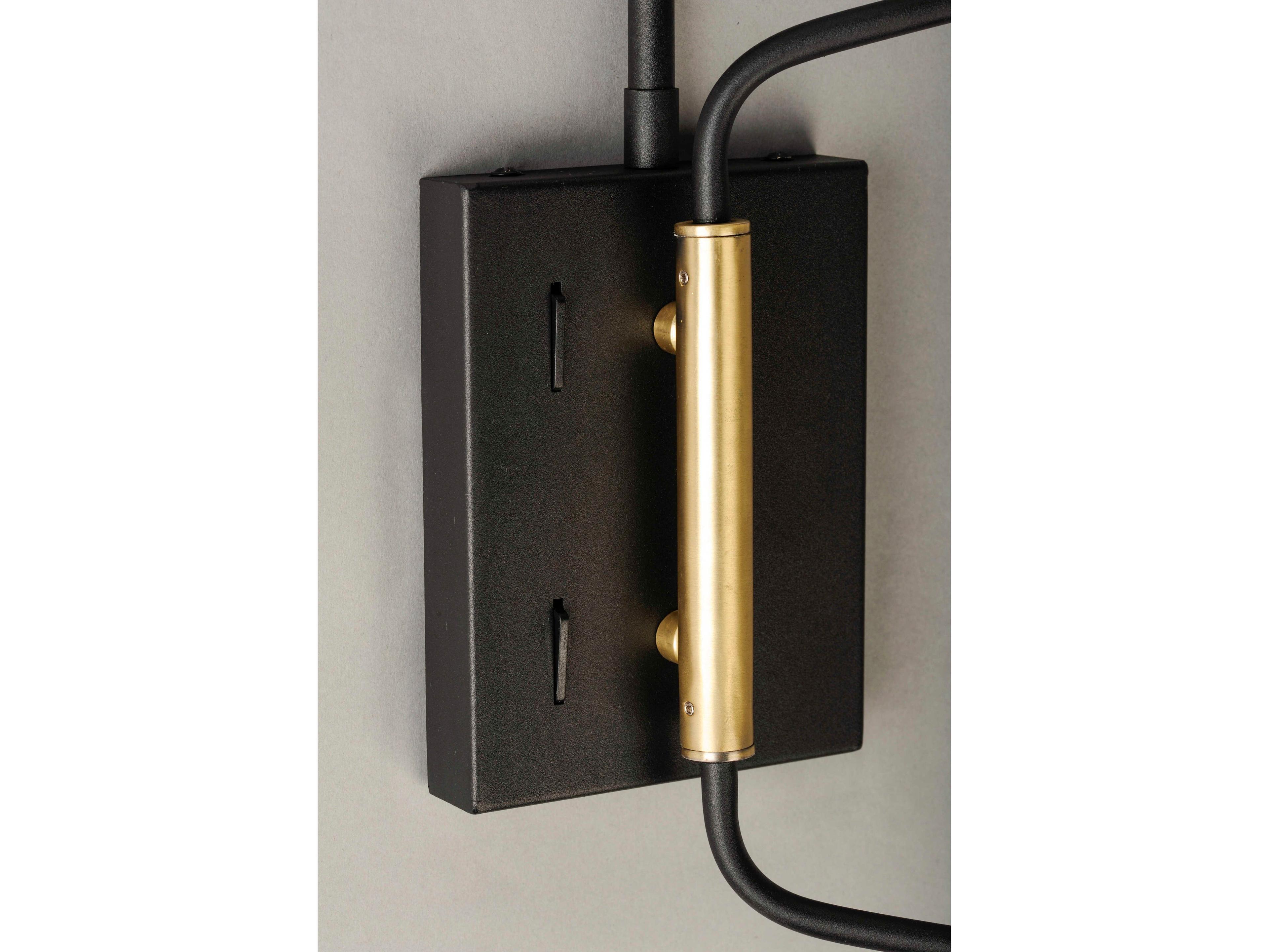 Maxim Lighting Scan 2-Light Black Satin Brass LED Wall Sconce