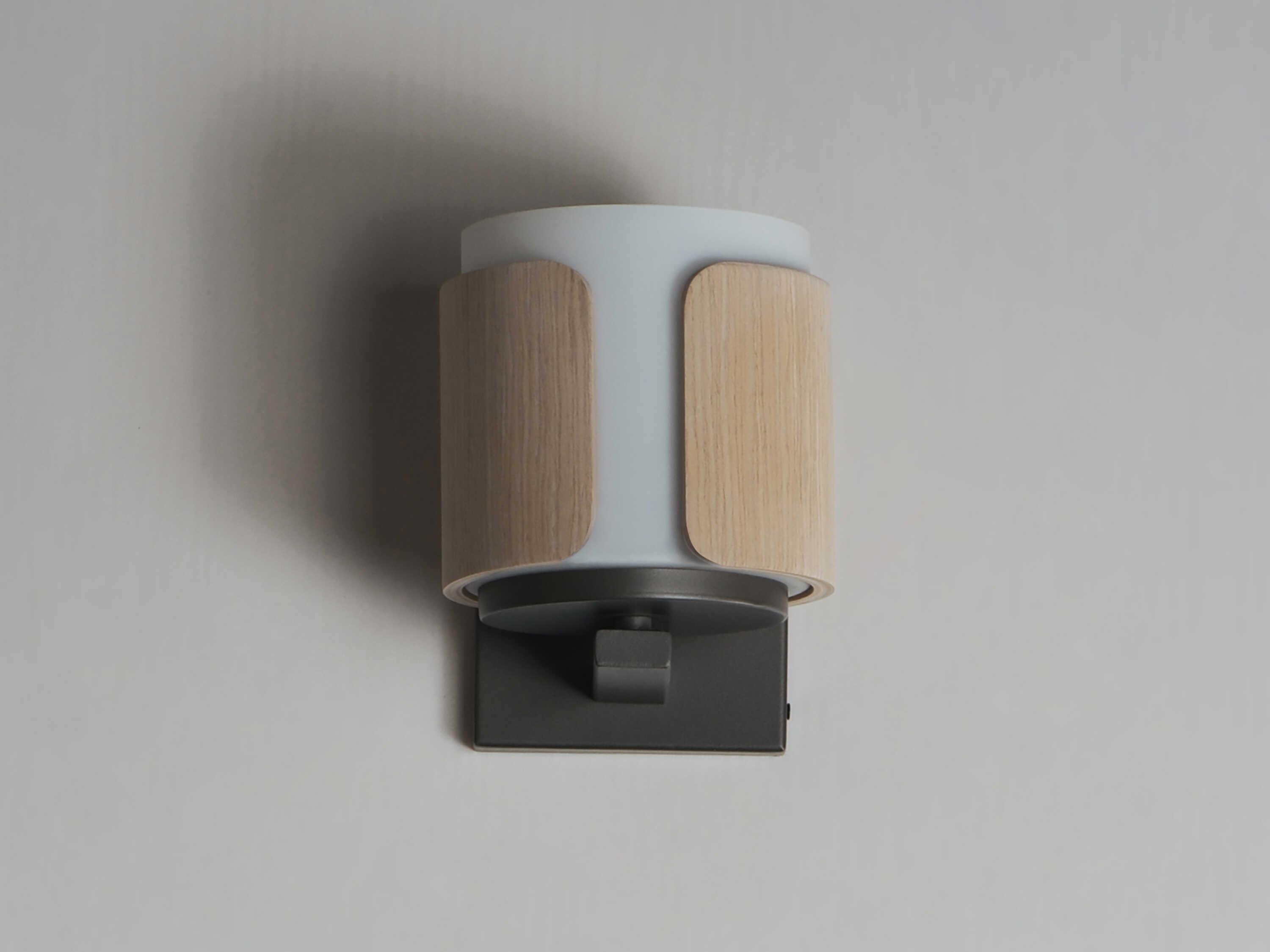 Maxim Lighting Draughtsman 1-Light Natural Wood Charcoal Black Wall Sconce