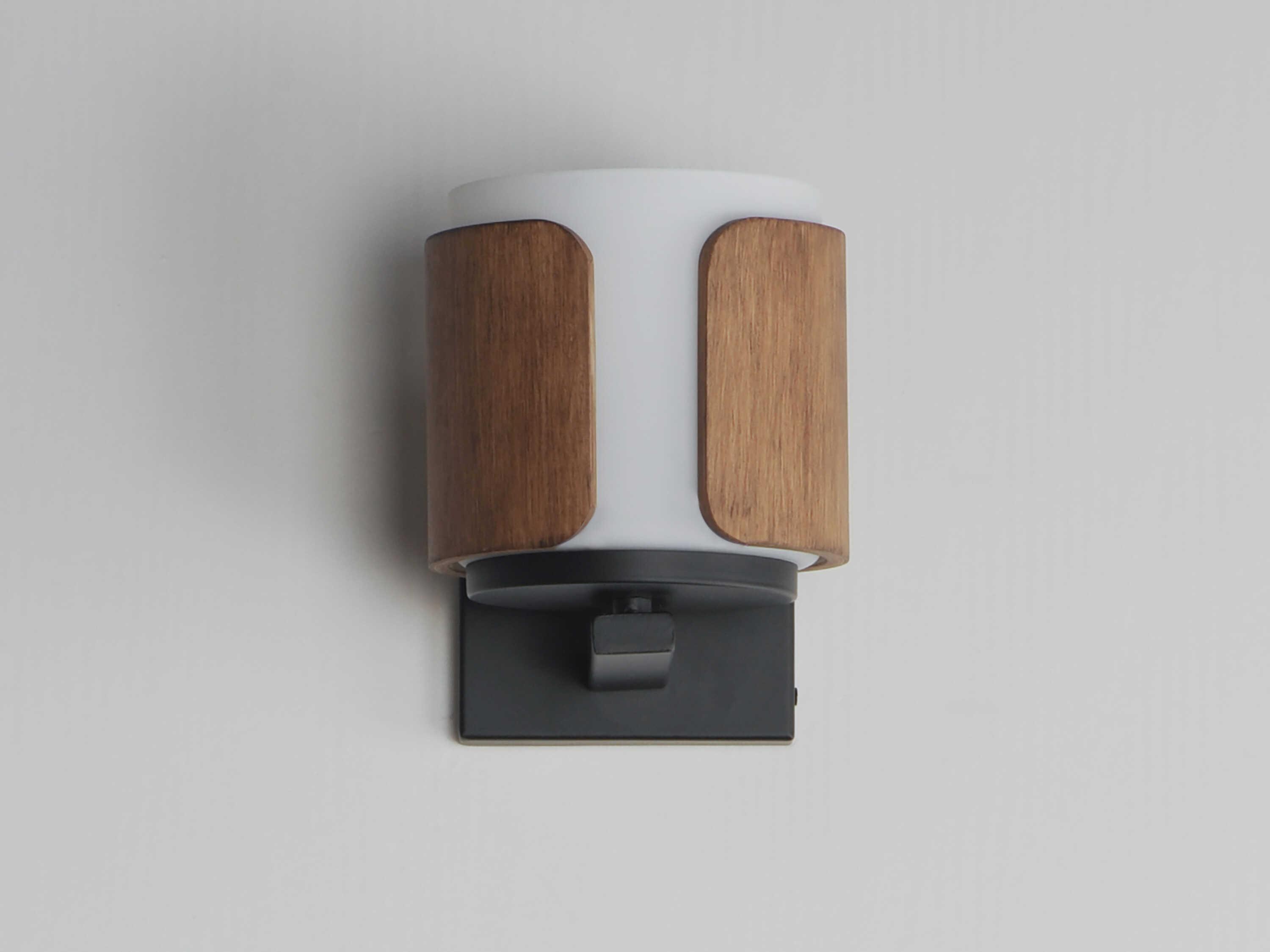 Maxim Lighting Draughtsman 1-Light Walnut Black Wall Sconce