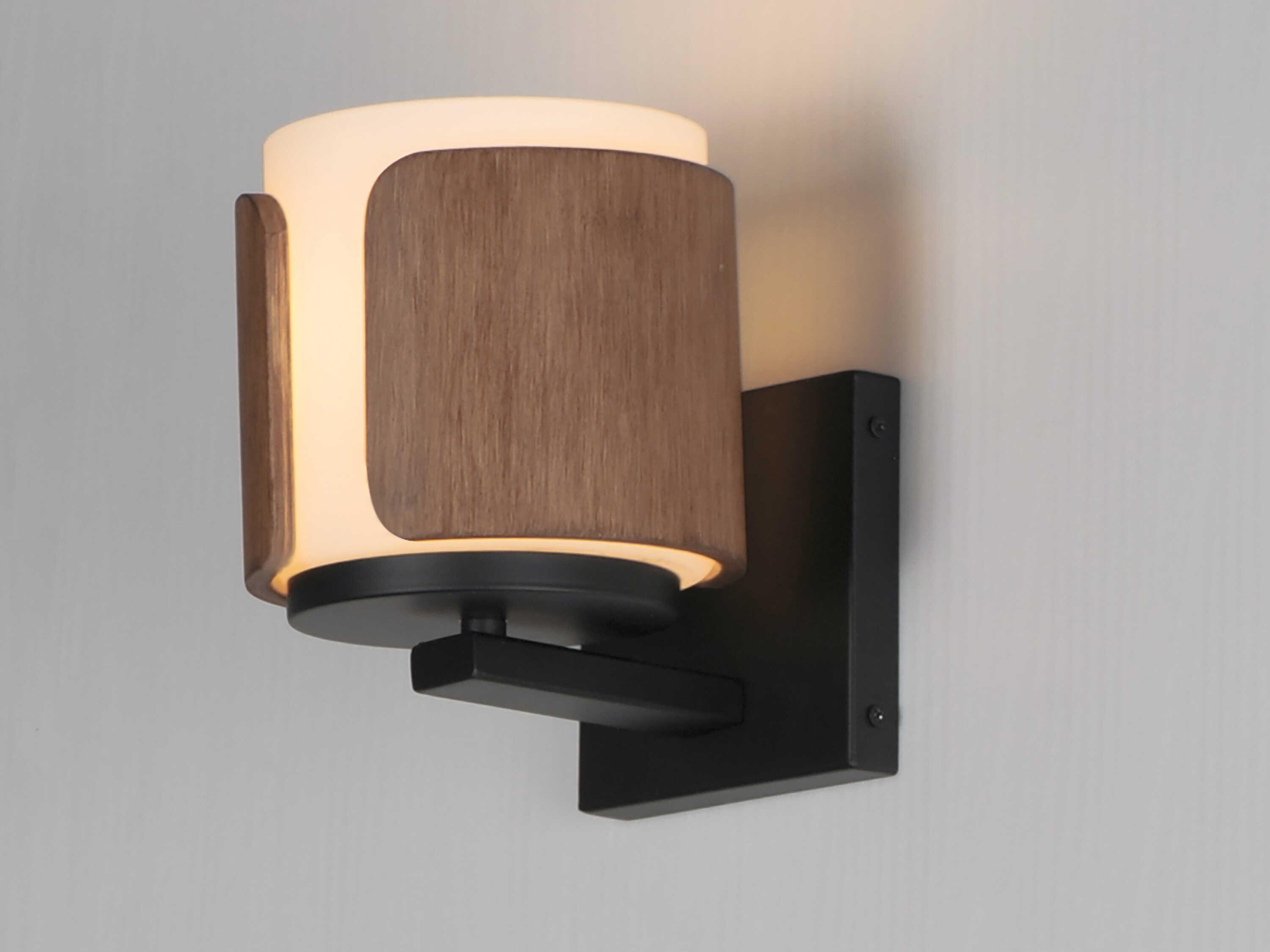 Maxim Lighting Draughtsman 1-Light Walnut Black Wall Sconce