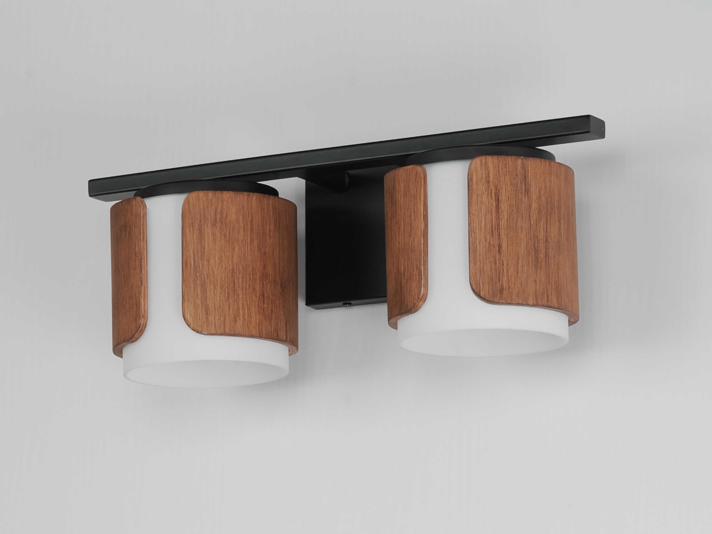 Maxim Lighting Draughtsman 2-Light Walnut Black Vanity Light