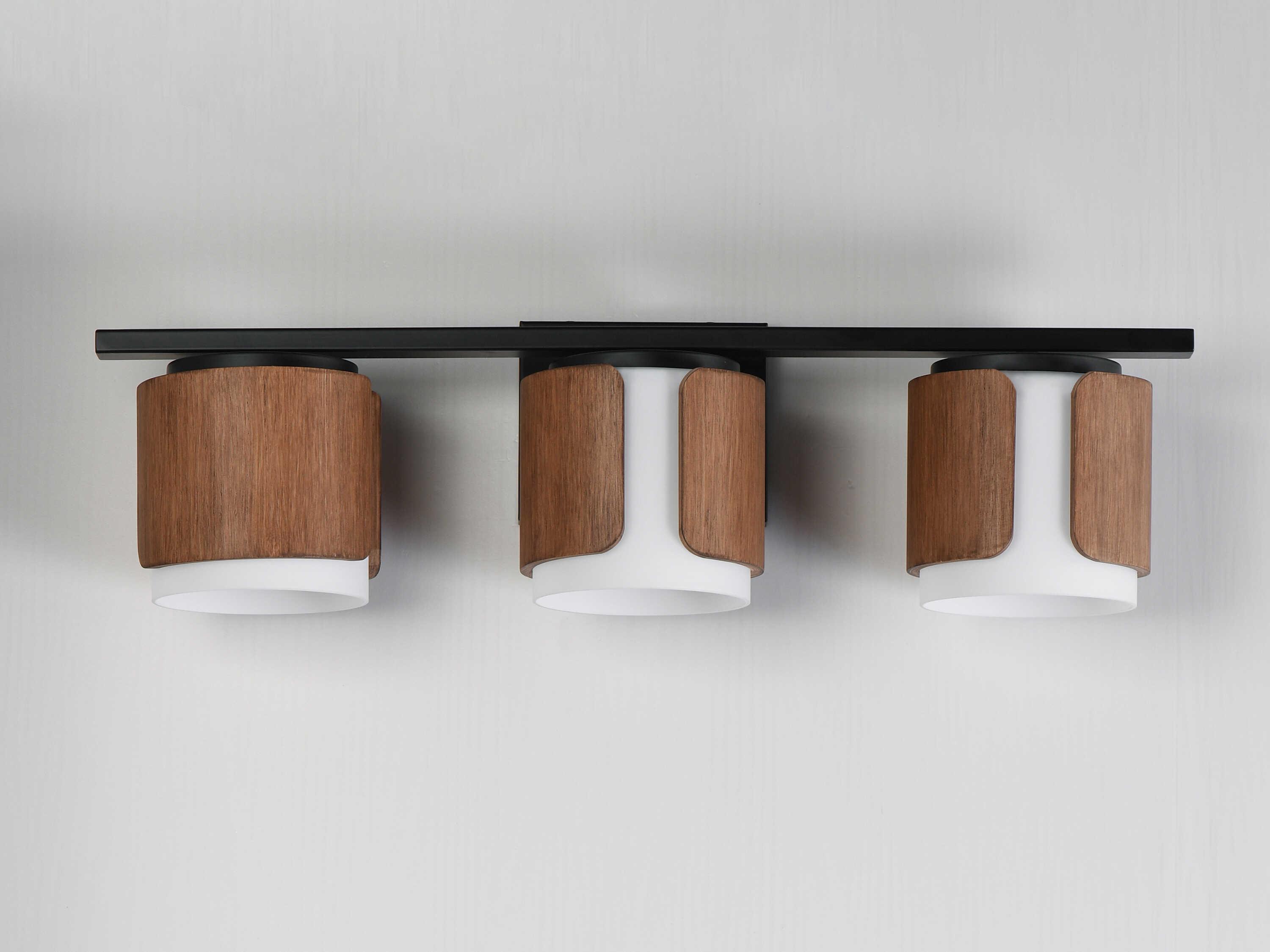 Maxim Lighting Draughtsman 3-Light Walnut Black Vanity Light