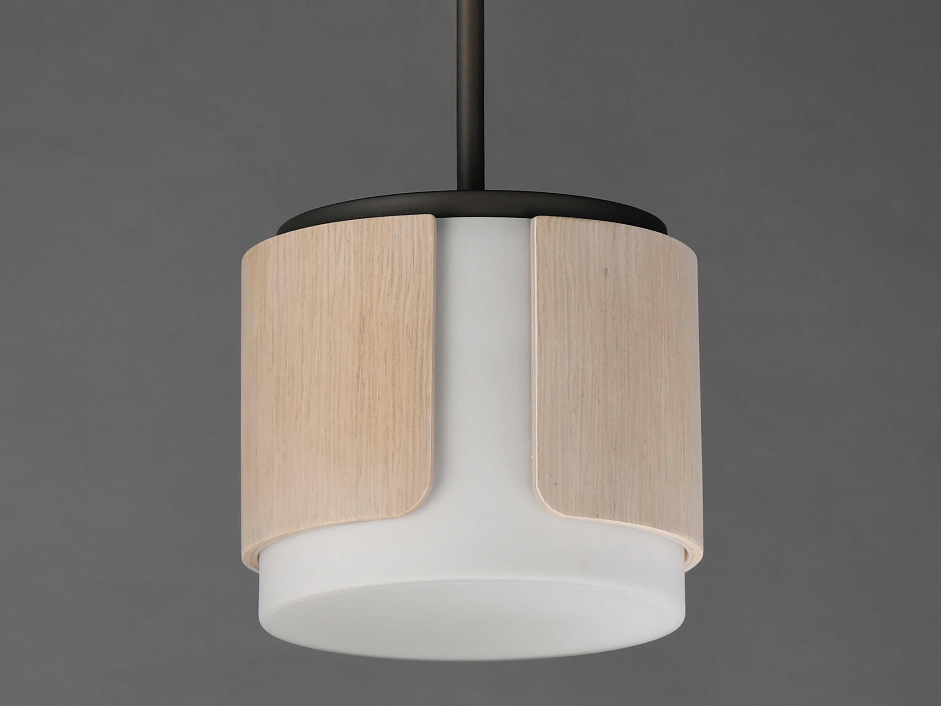 Maxim Lighting Draughtsman 2-Light Natural Wood Charcoal Black Mini Pendant