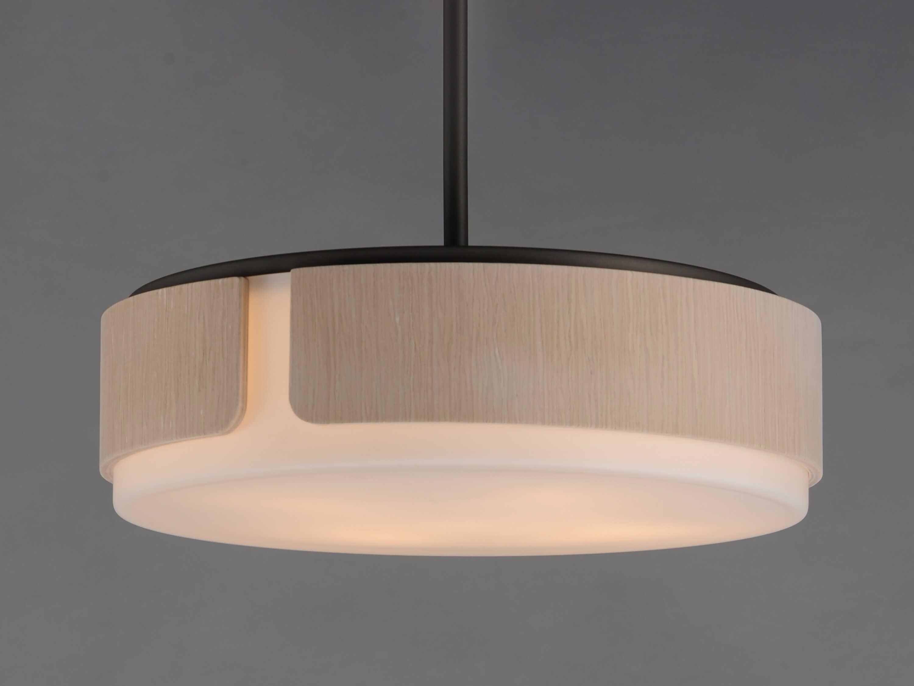 Maxim Lighting Draughtsman 4-Light Natural Wood Charcoal Black Pendant