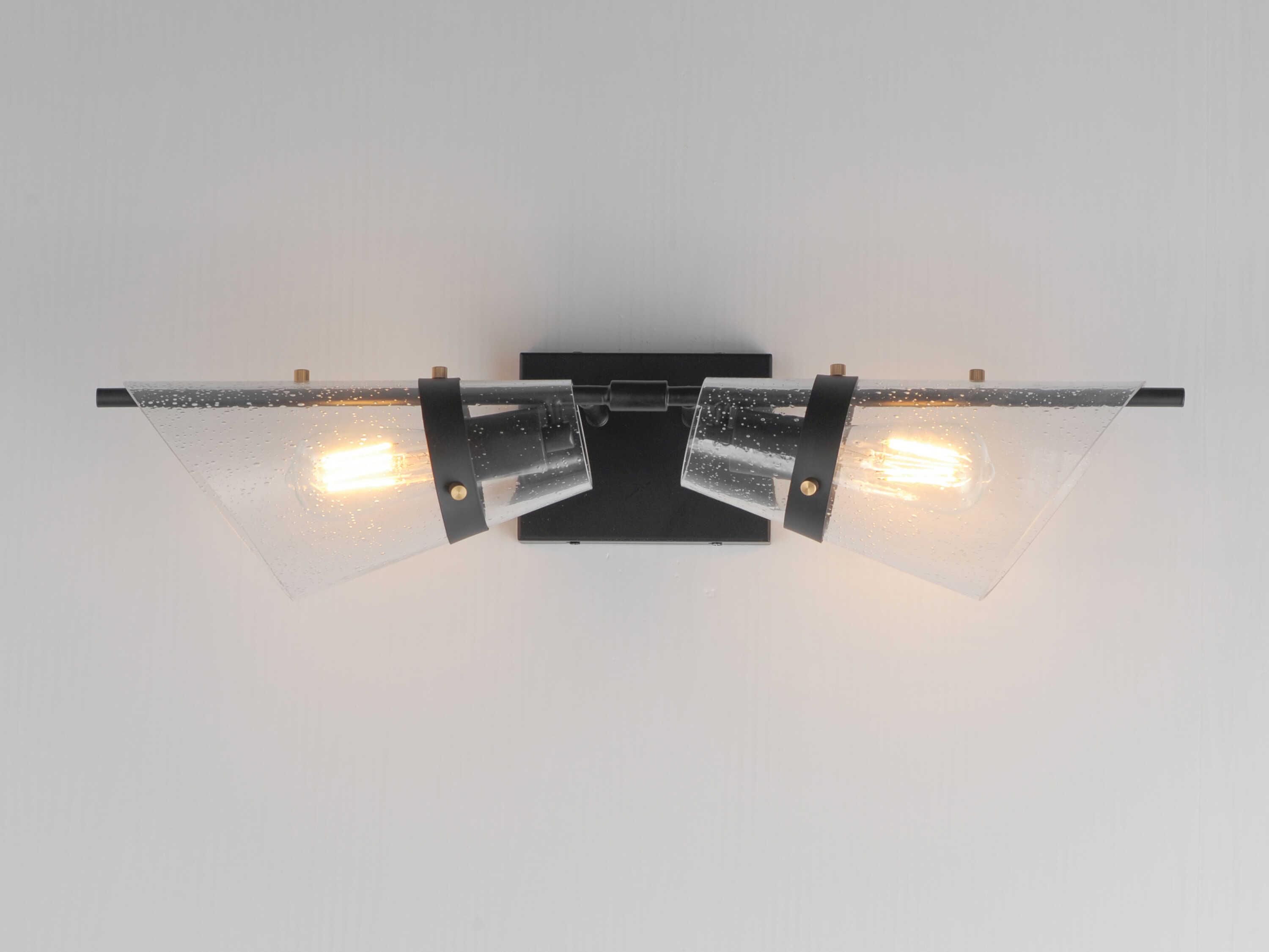 Maxim Lighting Finch 2-Light Dark Bronze Antique Brass Black Vanity Light