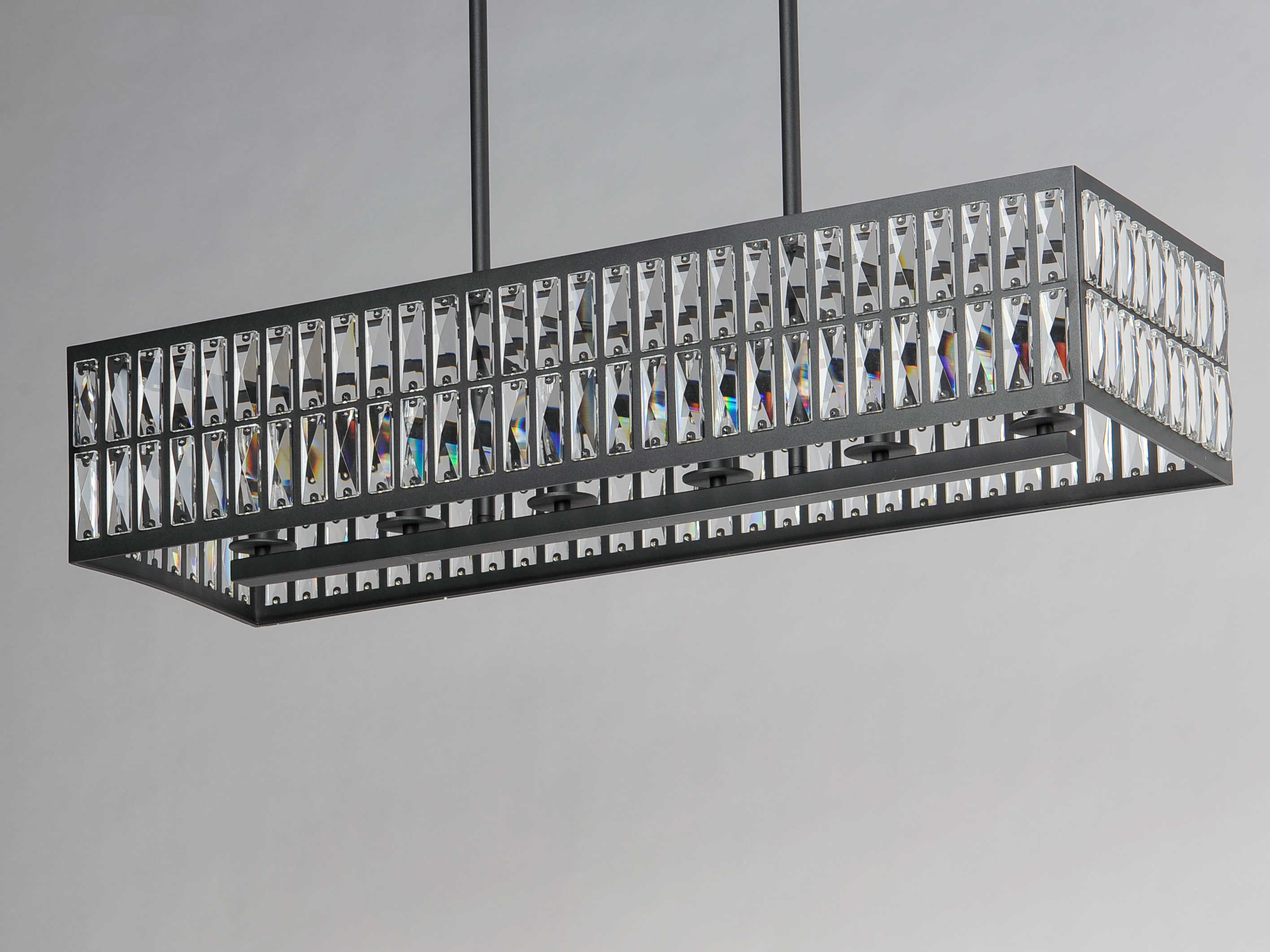 Maxim Lighting Madeline 6-Light Black Crystal Geometric Island Pendant
