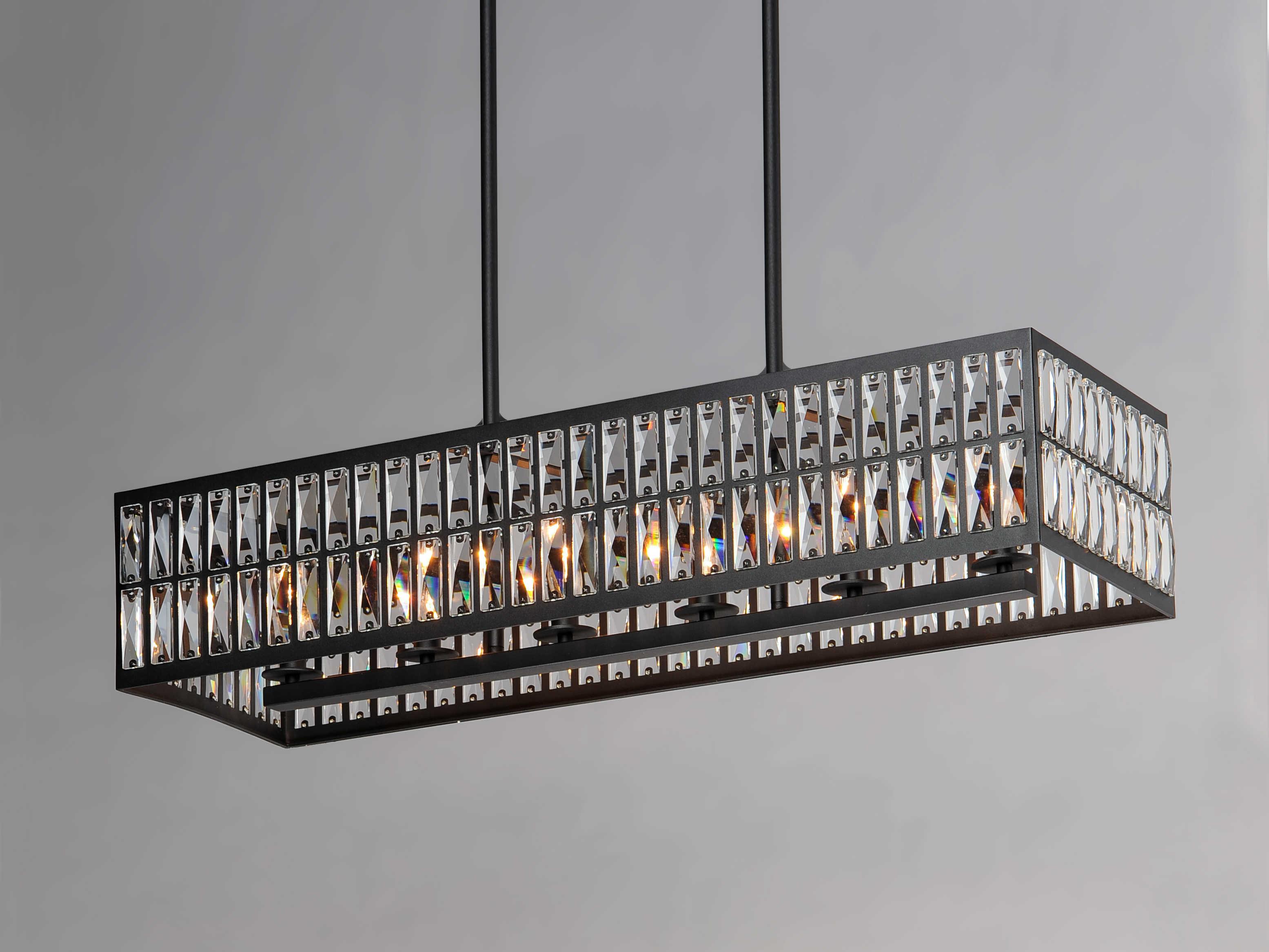 Maxim Lighting Madeline 6-Light Black Crystal Geometric Island Pendant