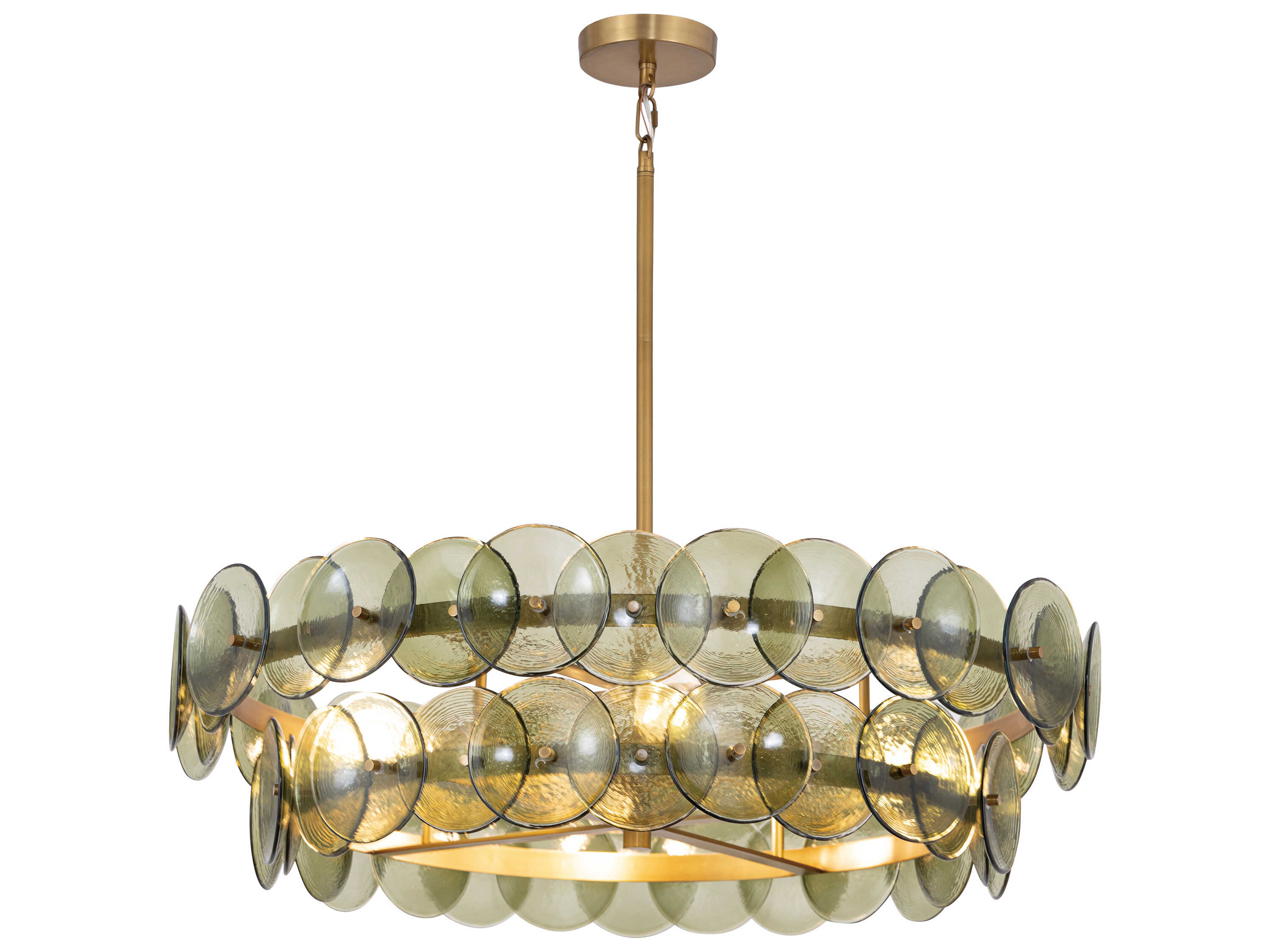Maxim Lighting Loren 6-Light Weathered Brass Green Round Chandelier