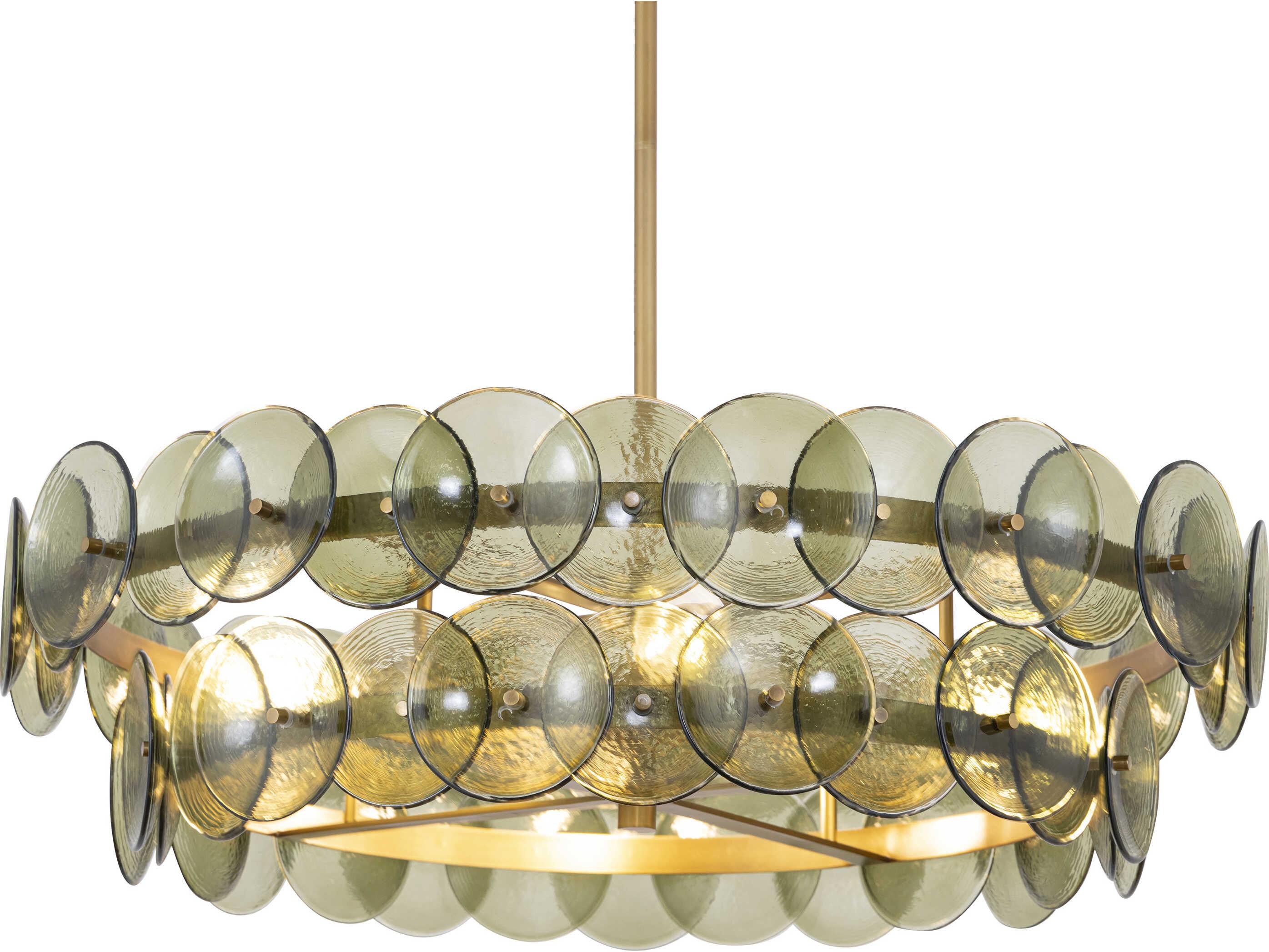 Maxim Lighting Loren 6-Light Weathered Brass Green Round Chandelier