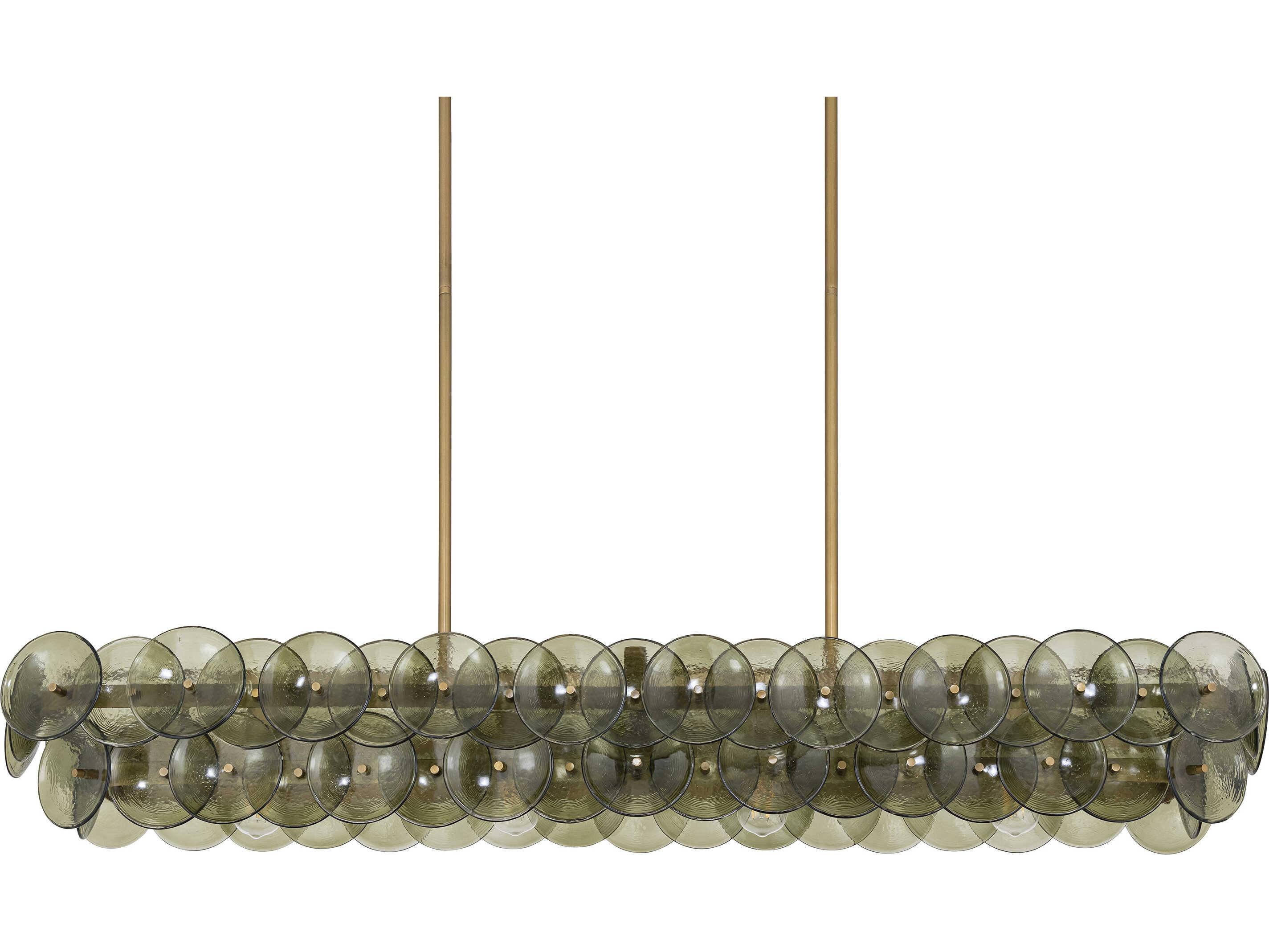 Maxim Lighting Loren 5-Light Weathered Brass Green Linear Island Pendant